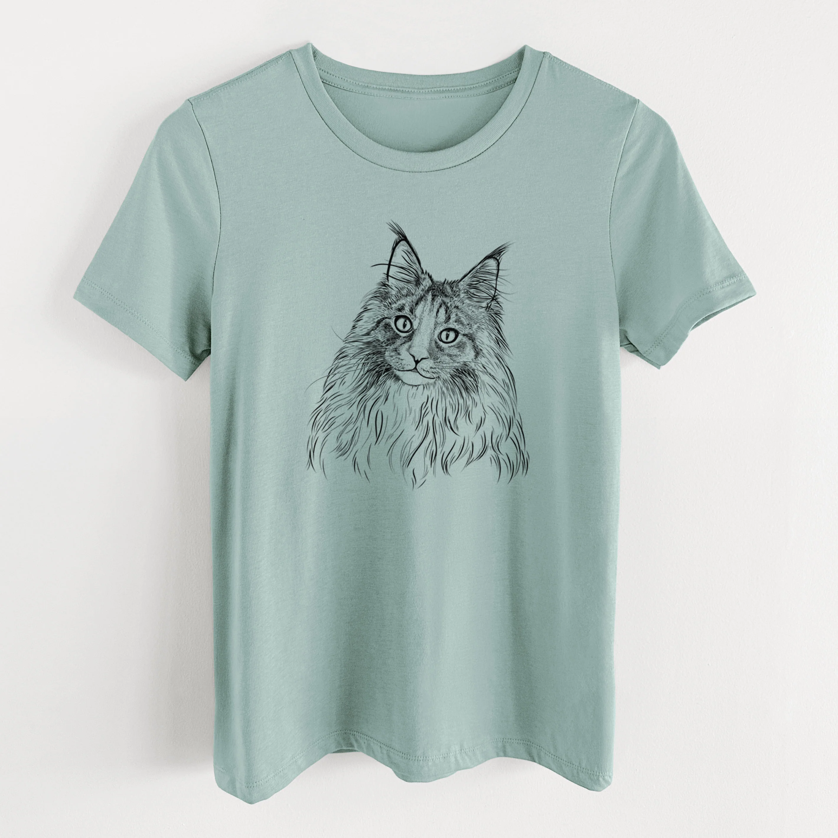 Bare Kiki the Maine Coon Cat - Women's Lightweight Relaxed Fit 100% Cotton Crewneck - Image 10