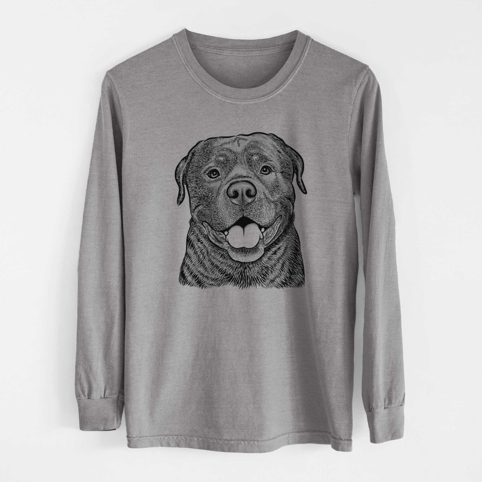 Bare Kojak the Rottweiler - Men's Heavyweight 100% Cotton Long Sleeve - Image 7