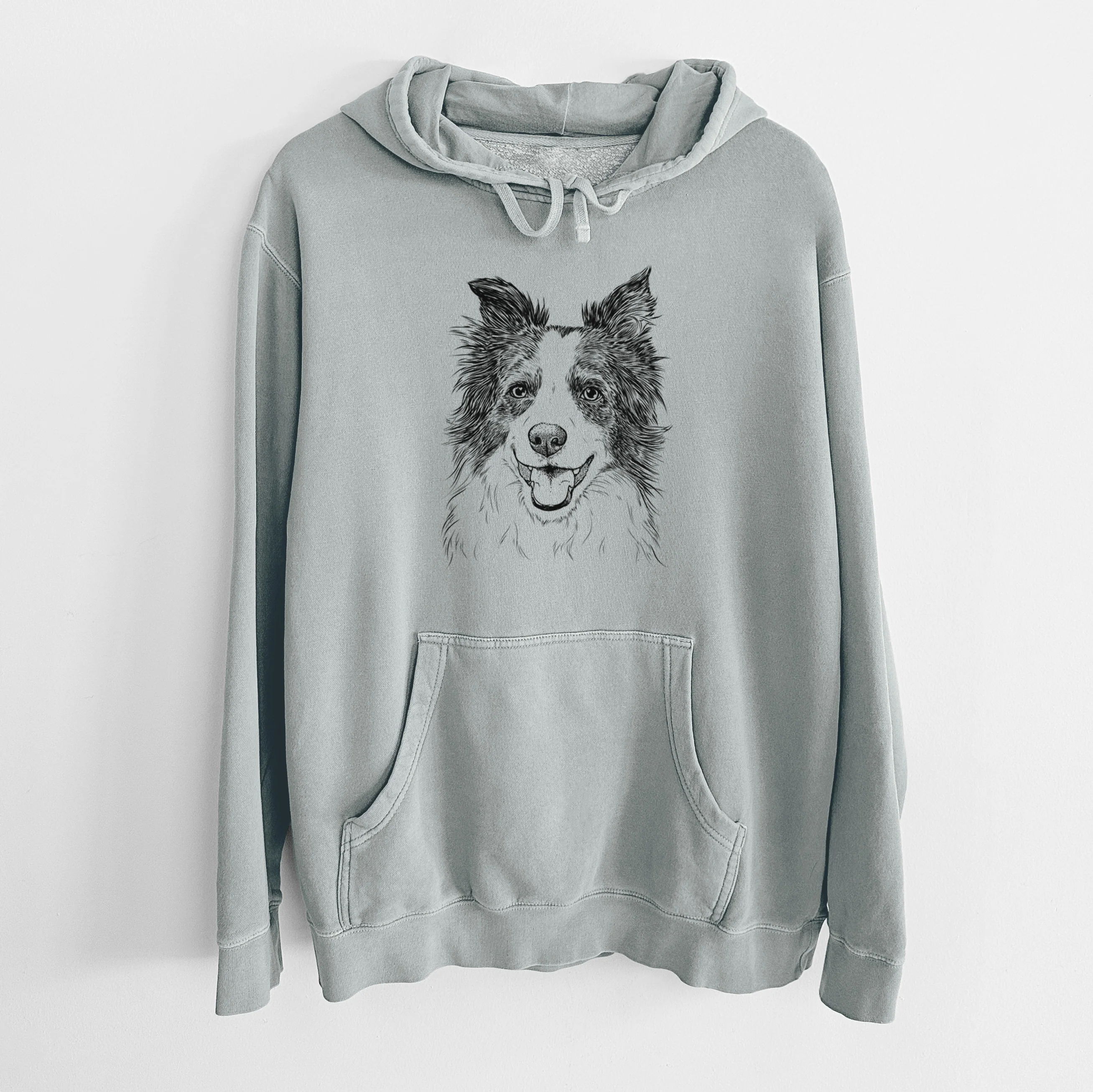 Bare Kylee the Border Collie - Unisex Pigment Dyed Hoodie - Image 8