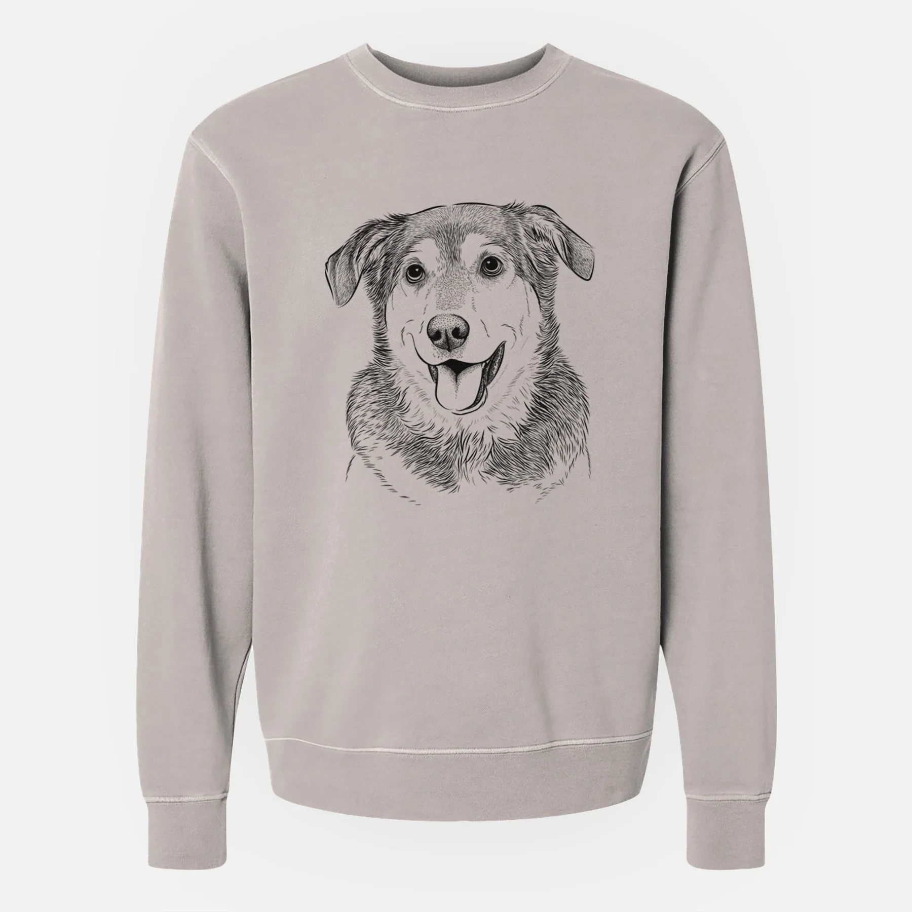 Bare Lance the Lab/Shepherd Mix - Unisex Pigment Dyed Crew Sweatshirt - Image 2