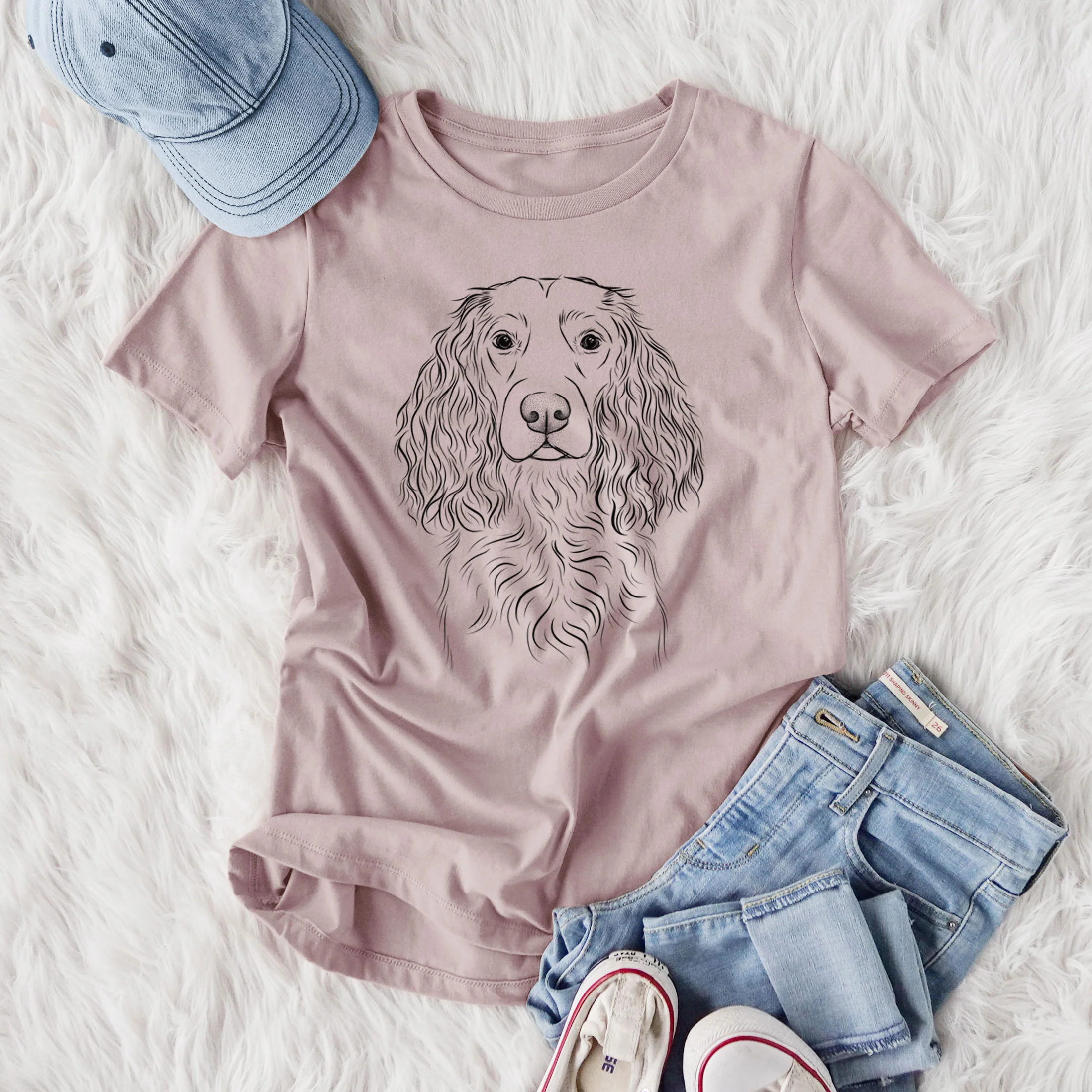 Bare Landry the Boykin Spaniel - Women's Lightweight Relaxed Fit 100% Cotton Crewneck - Image 4