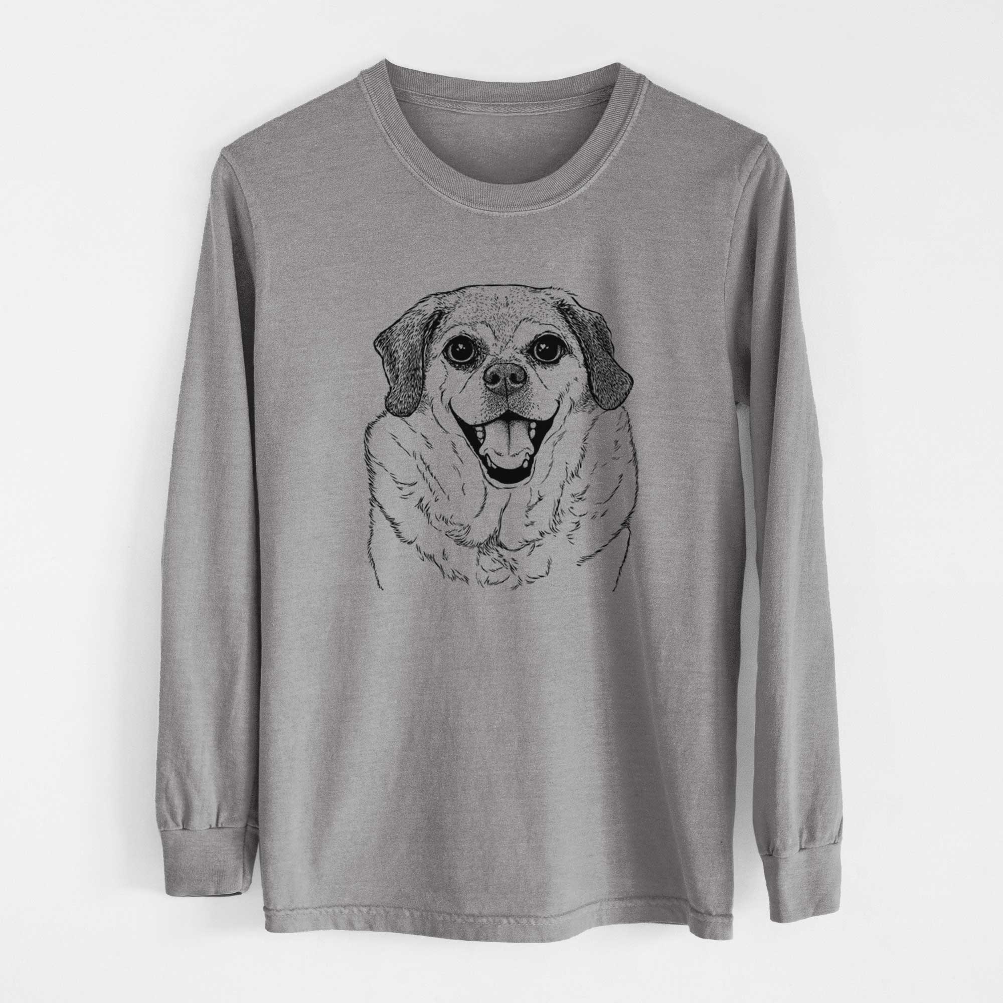 Bare Little Man the Puggle - Men's Heavyweight 100% Cotton Long Sleeve - Image 7