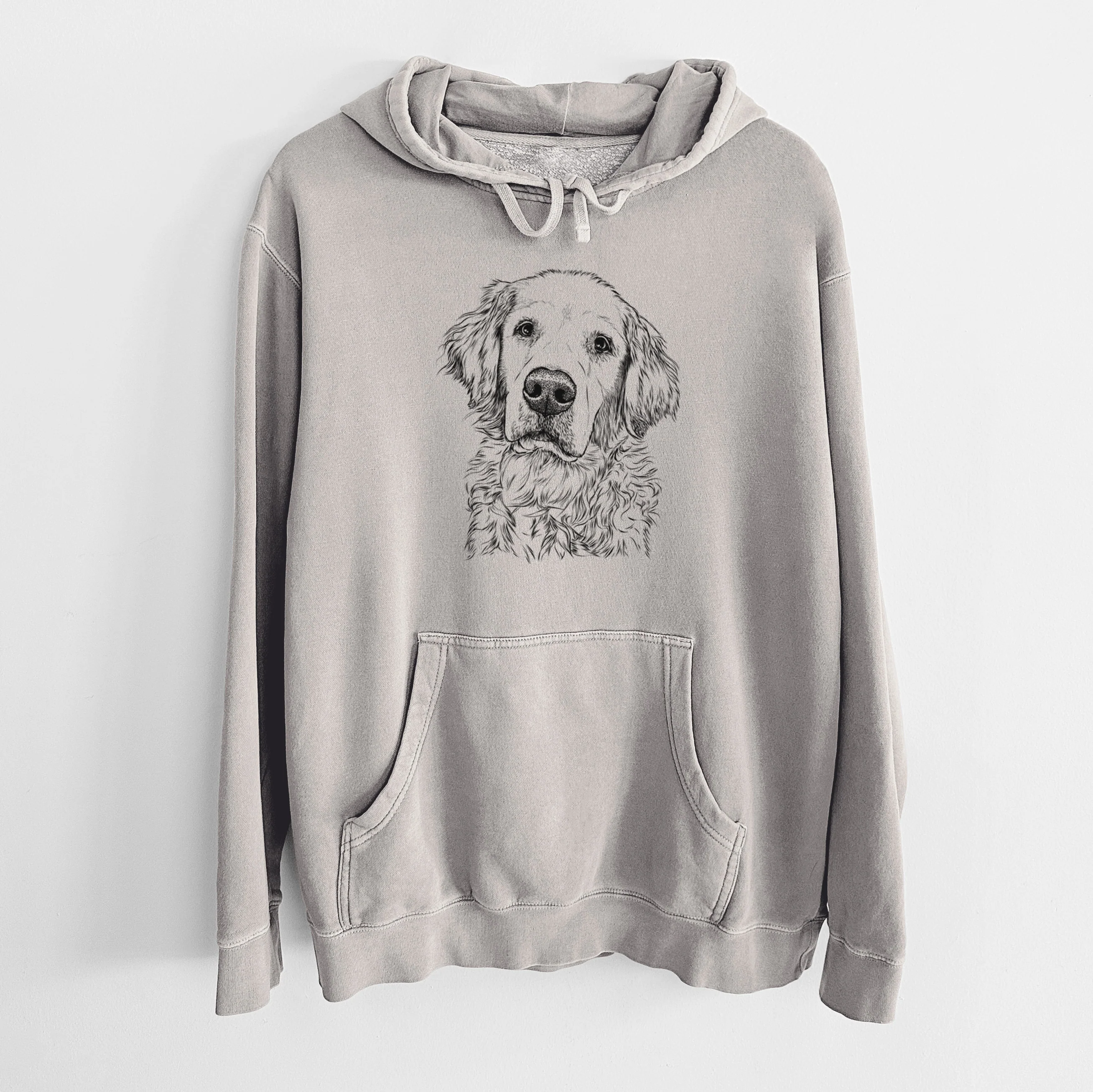 Bare Loganator the Golden Retriever - Unisex Pigment Dyed Hoodie - Image 5