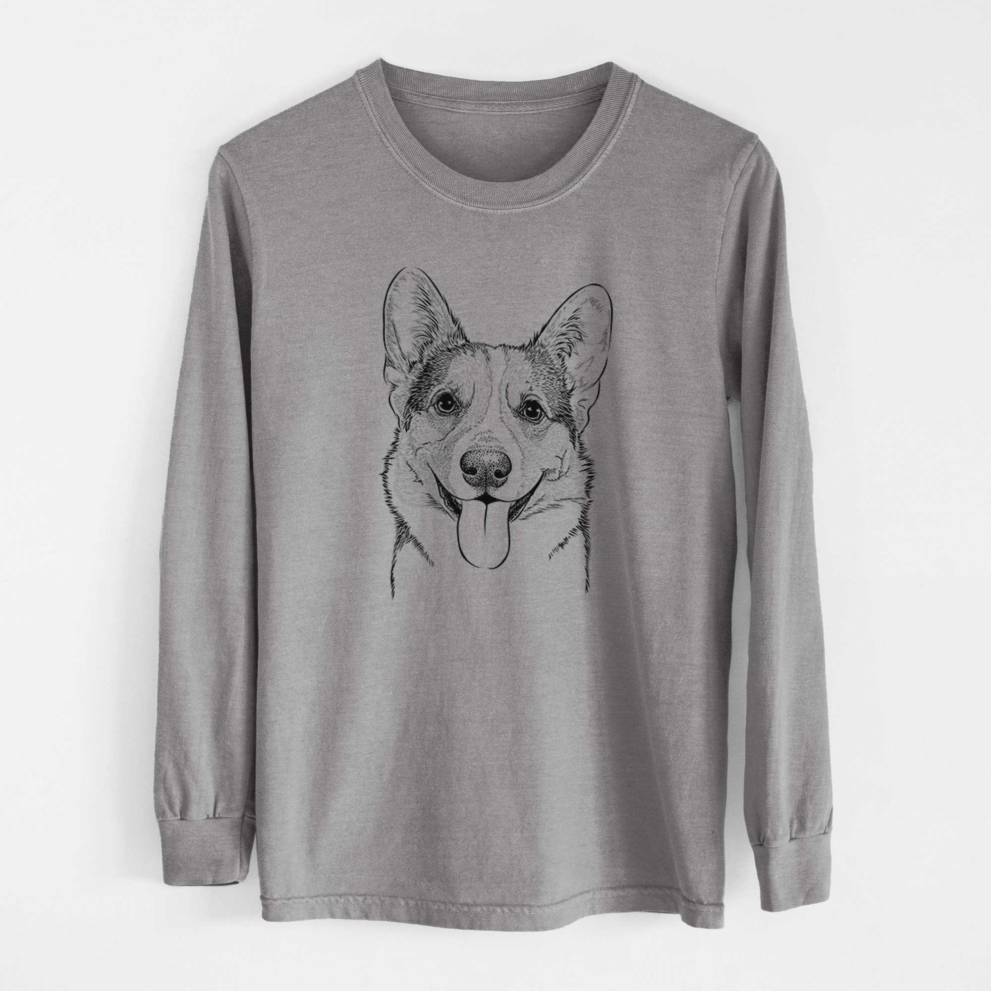 Bare Loki the Corgi - Men's Heavyweight 100% Cotton Long Sleeve - Image 7