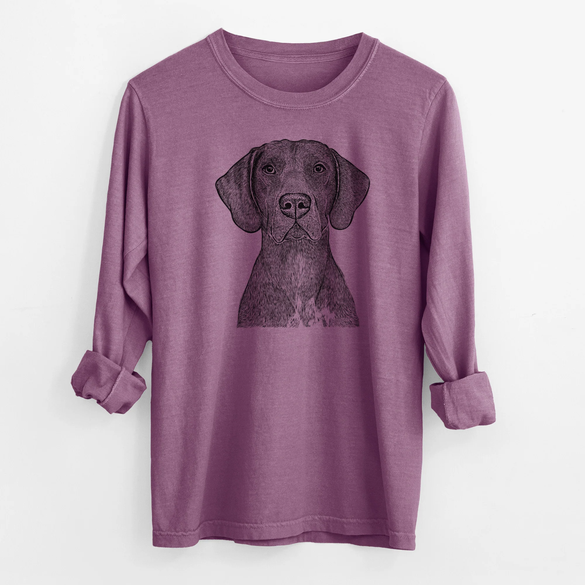 Bare Lucifer the German Shorthaired Pointer - Men's Heavyweight 100% Cotton Long Sleeve - Image 9