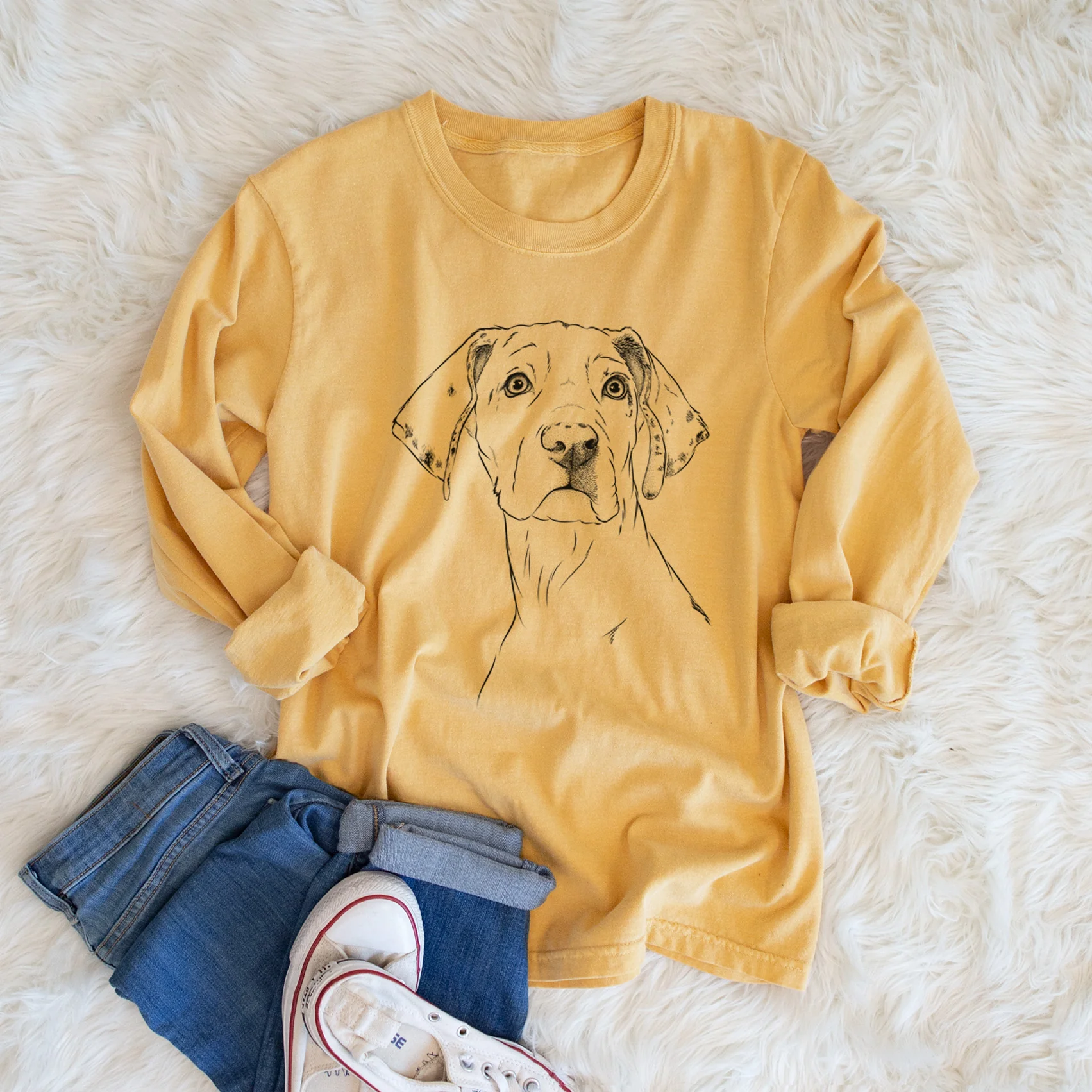 Bare Lumen the Special Needs Great Dane - Heavyweight 100% Cotton Long Sleeve - Image 5