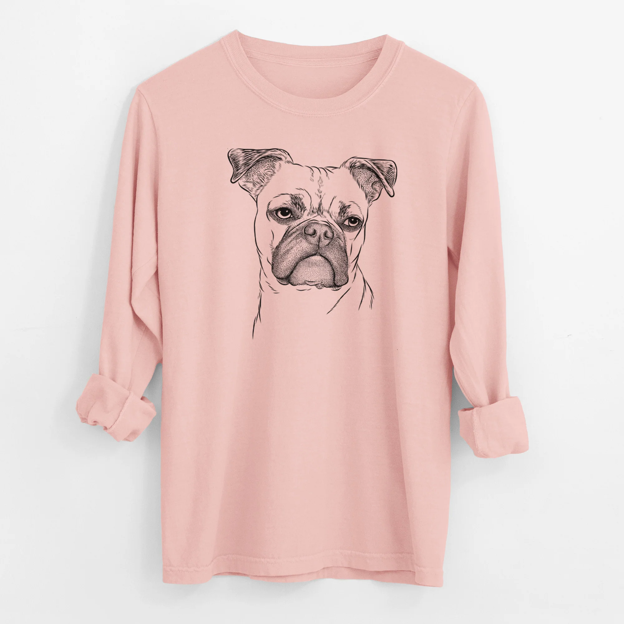 Bare Mack the Bugg (Boston Terrier/Pug) - Men's Heavyweight 100% Cotton Long Sleeve - Image 11