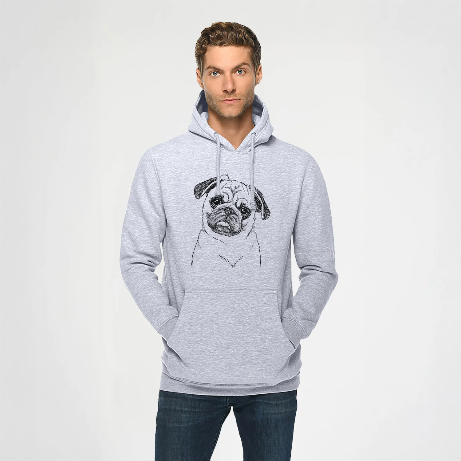 Macy the Pug- Heavyweight Fleece Hoodie - Image 2