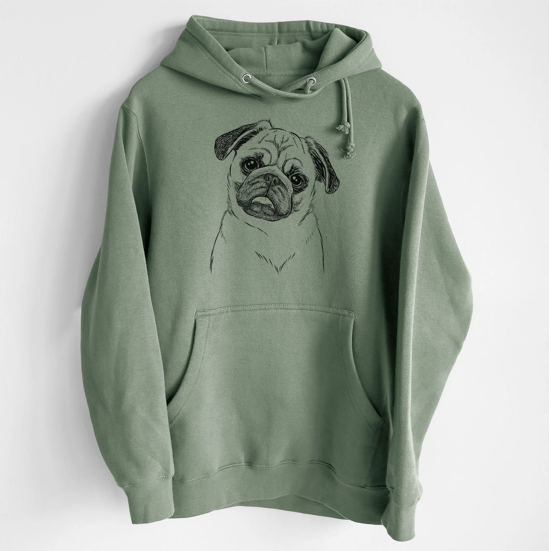 Macy the Pug- Heavyweight Fleece Hoodie - Image 7