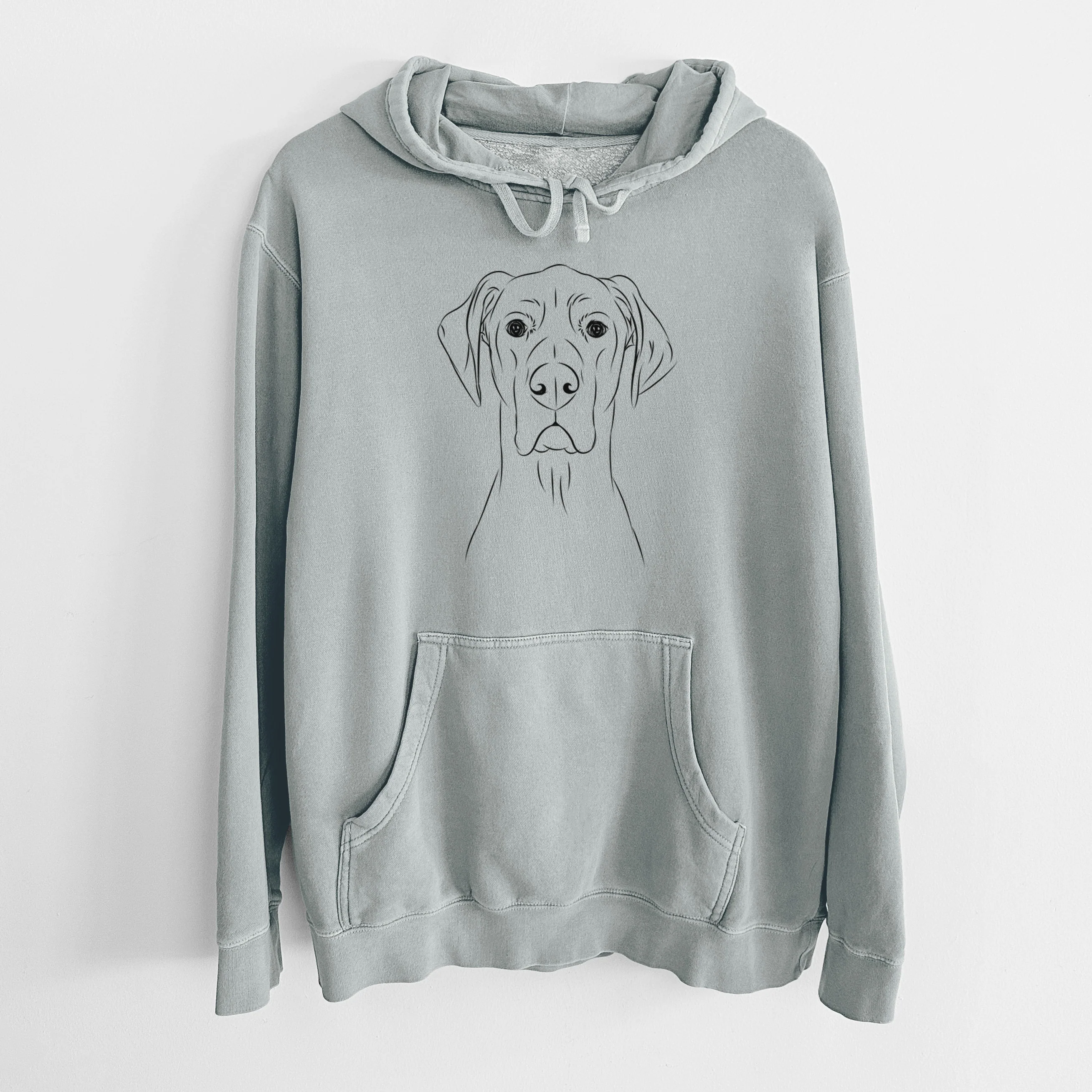 Bare Maddox the Great Dane - Unisex Pigment Dyed Hoodie - Image 8