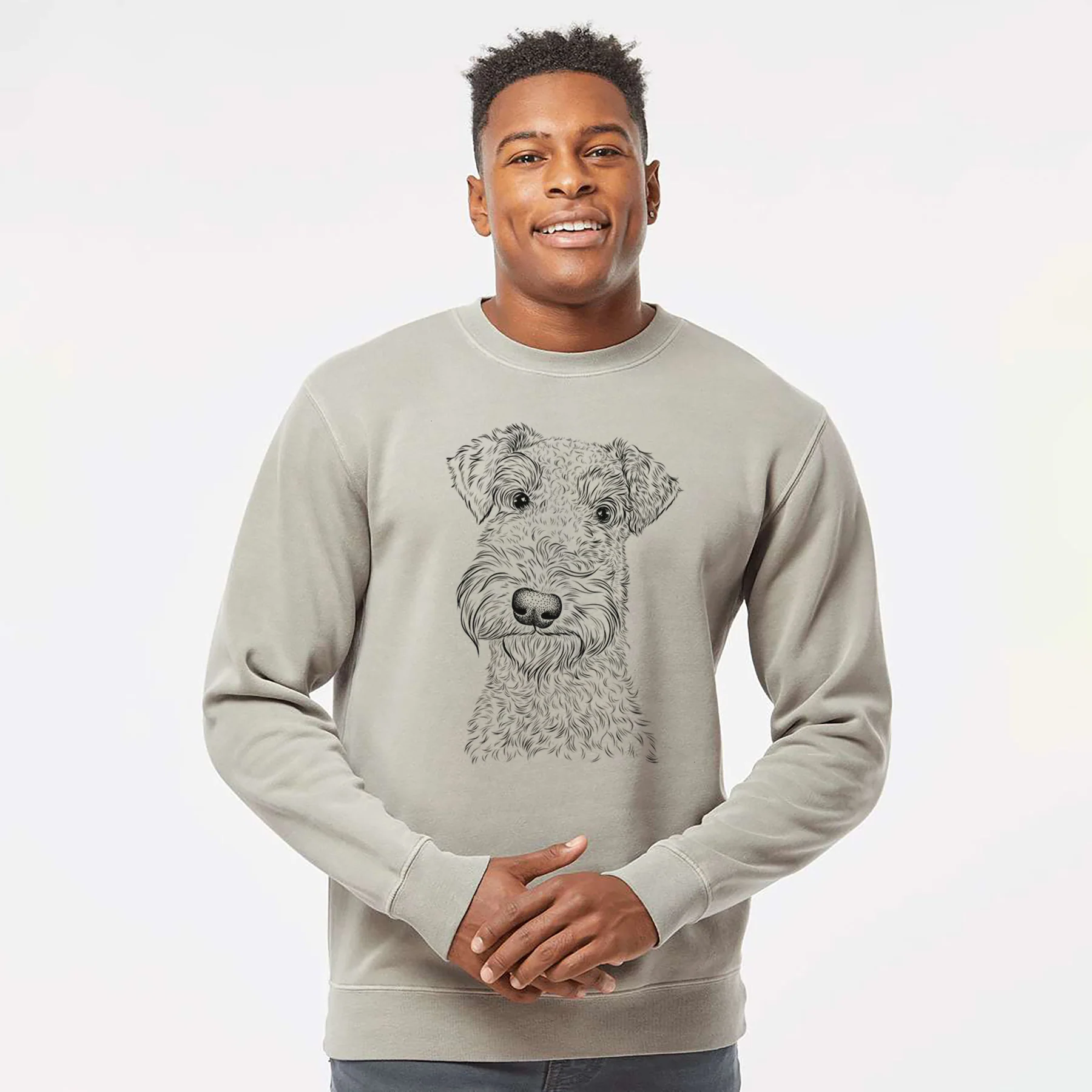 Bare Roc Haven Maggie May the Airedale Terrier - Unisex Pigment Dyed Crew Sweatshirt - Image 4