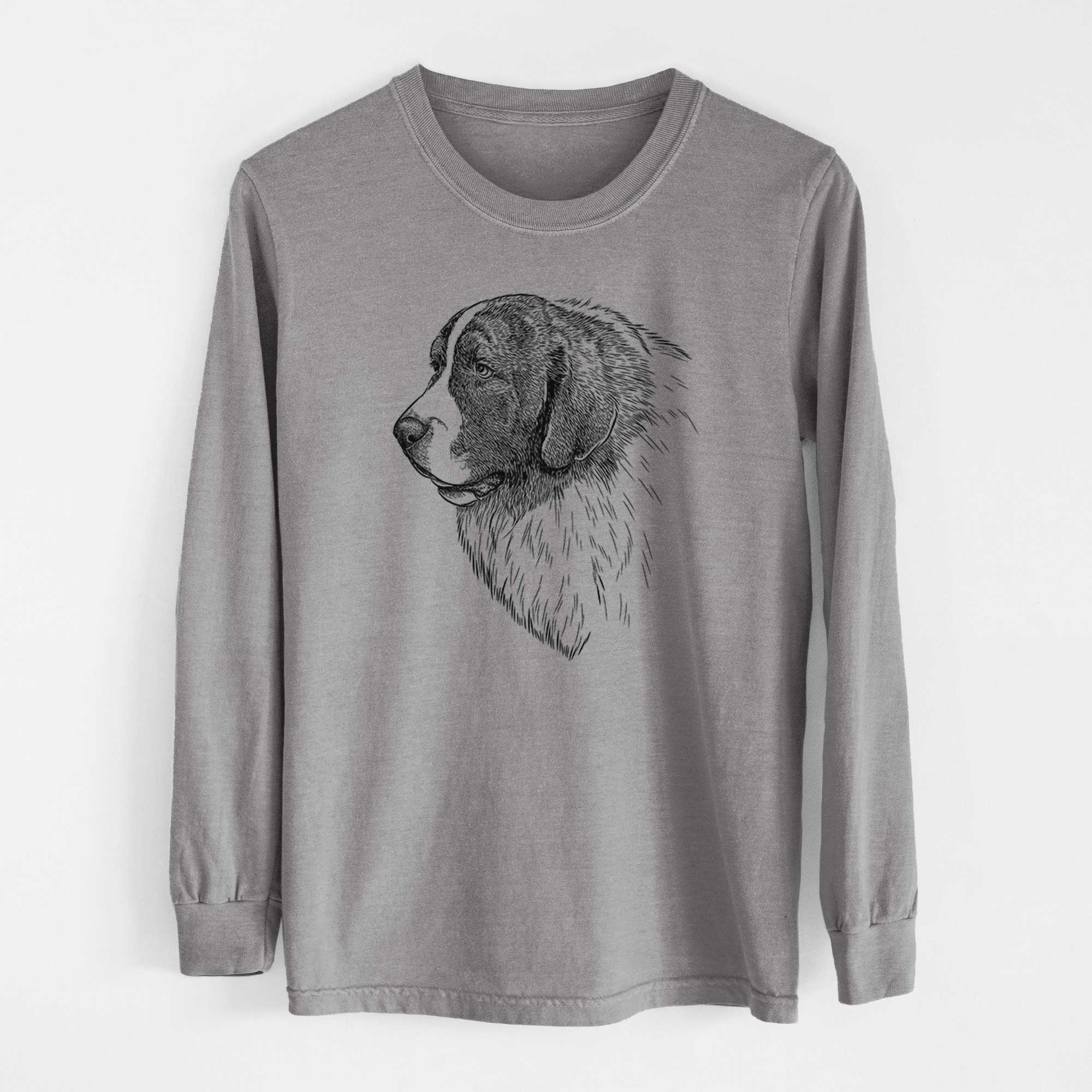 Bare Magnus the Pyrenean Mastiff - Men's Heavyweight 100% Cotton Long Sleeve - Image 7