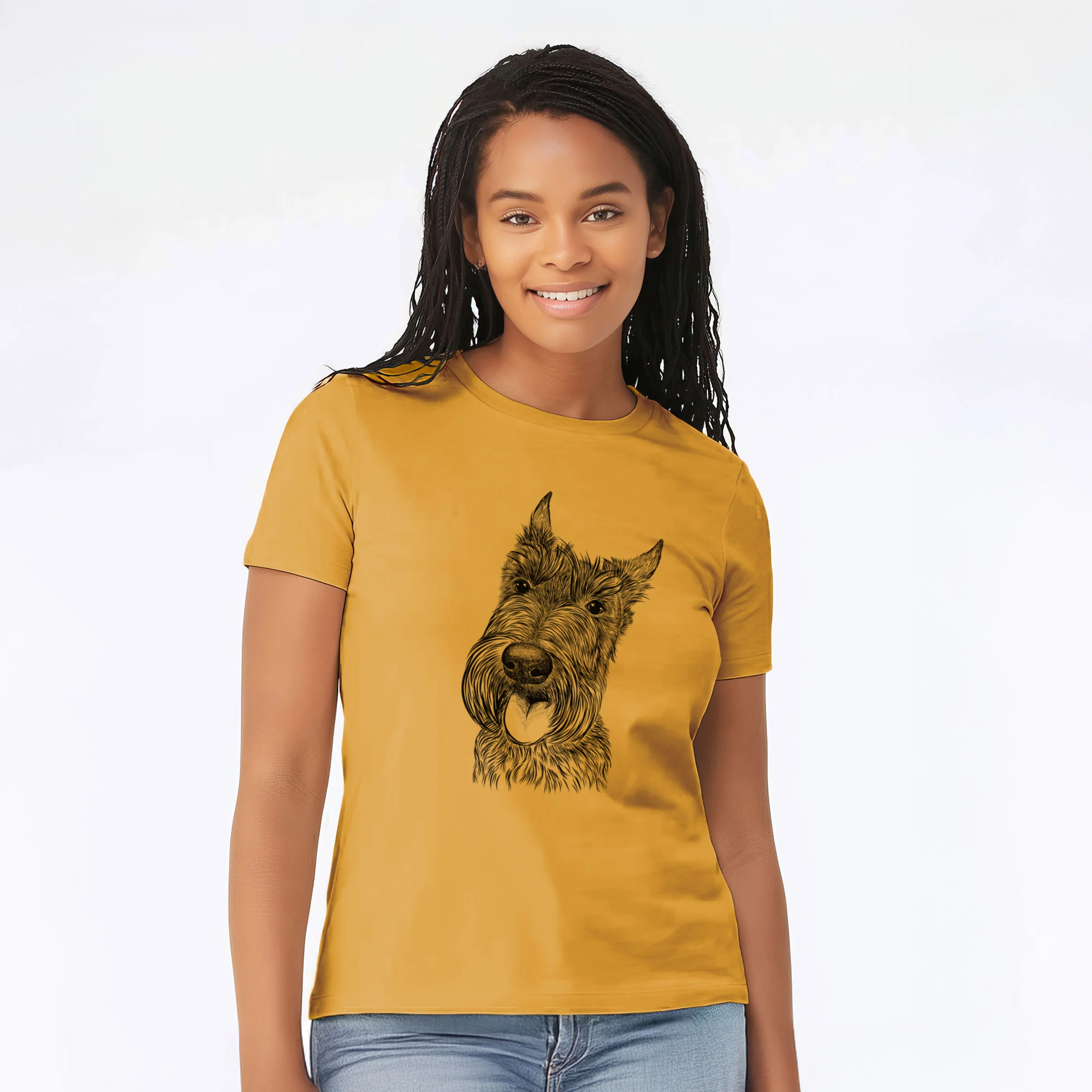 Bare Magnus the Scottish Terrier - Women's Lightweight Relaxed Fit 100% Cotton Crewneck - Image 6