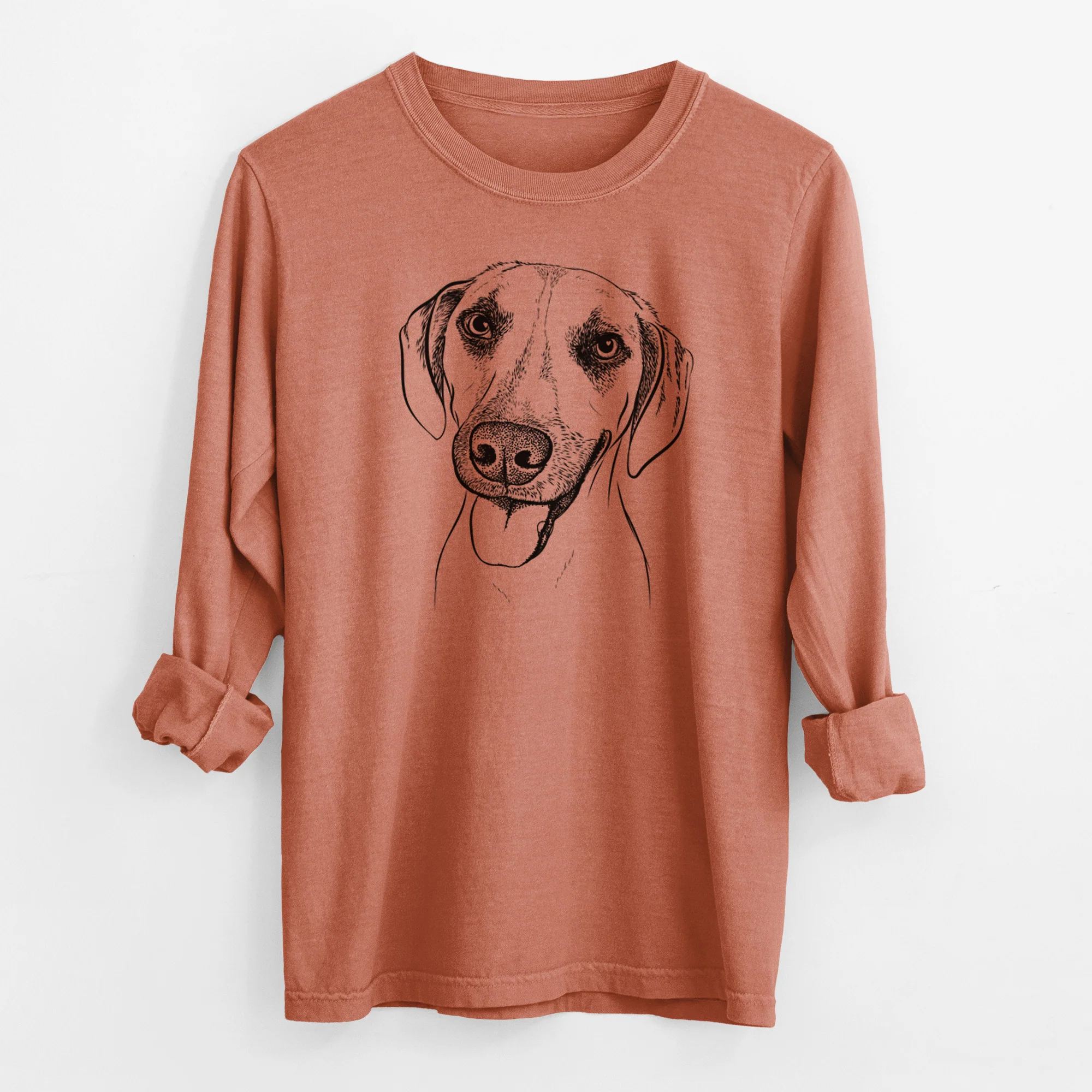 Bare Malia the American Foxhound Mix - Men's Heavyweight 100% Cotton Long Sleeve - Image 13