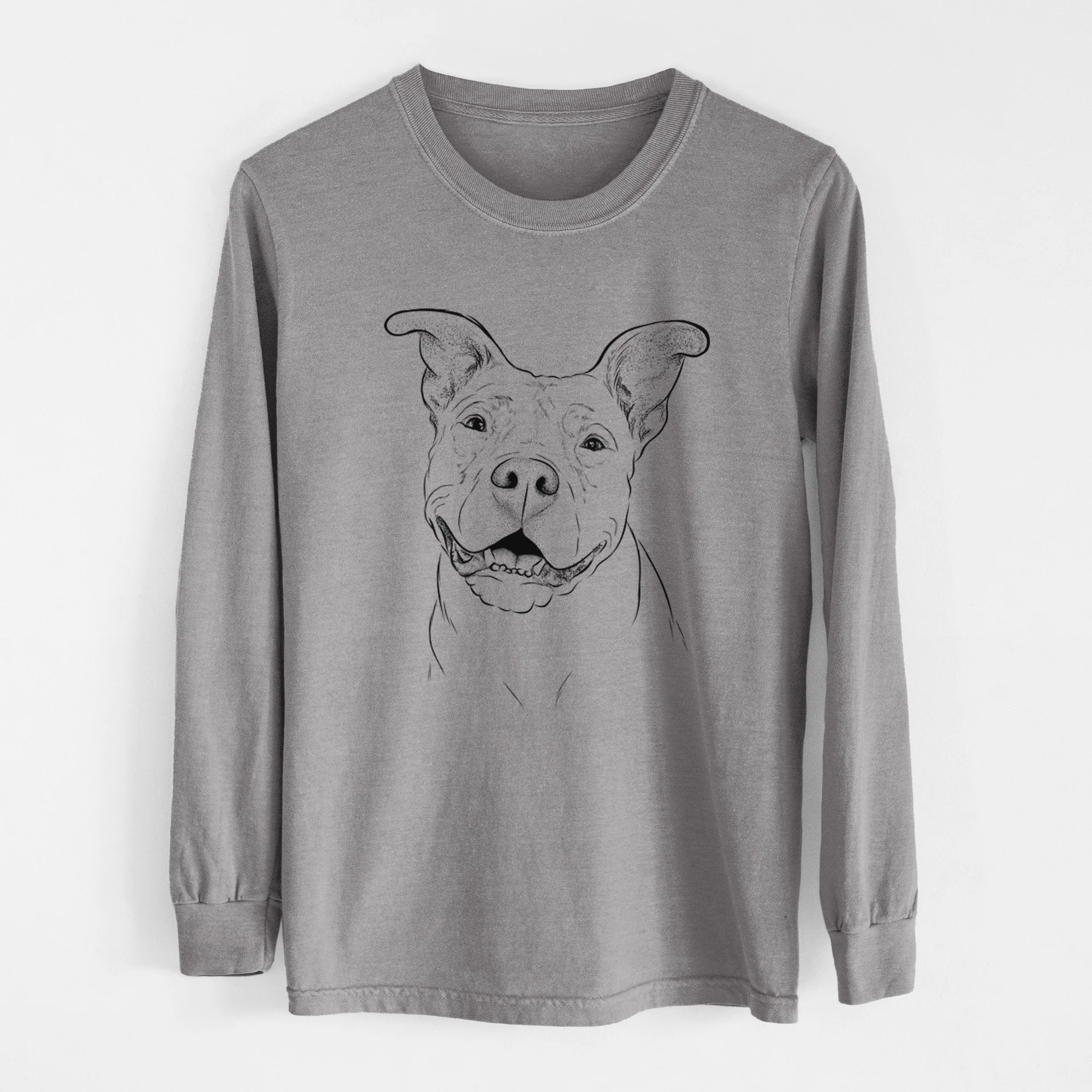 Bare Malibu the Staffordshire Terrier/Pitbull Mix - Men's Heavyweight 100% Cotton Long Sleeve - Image 7