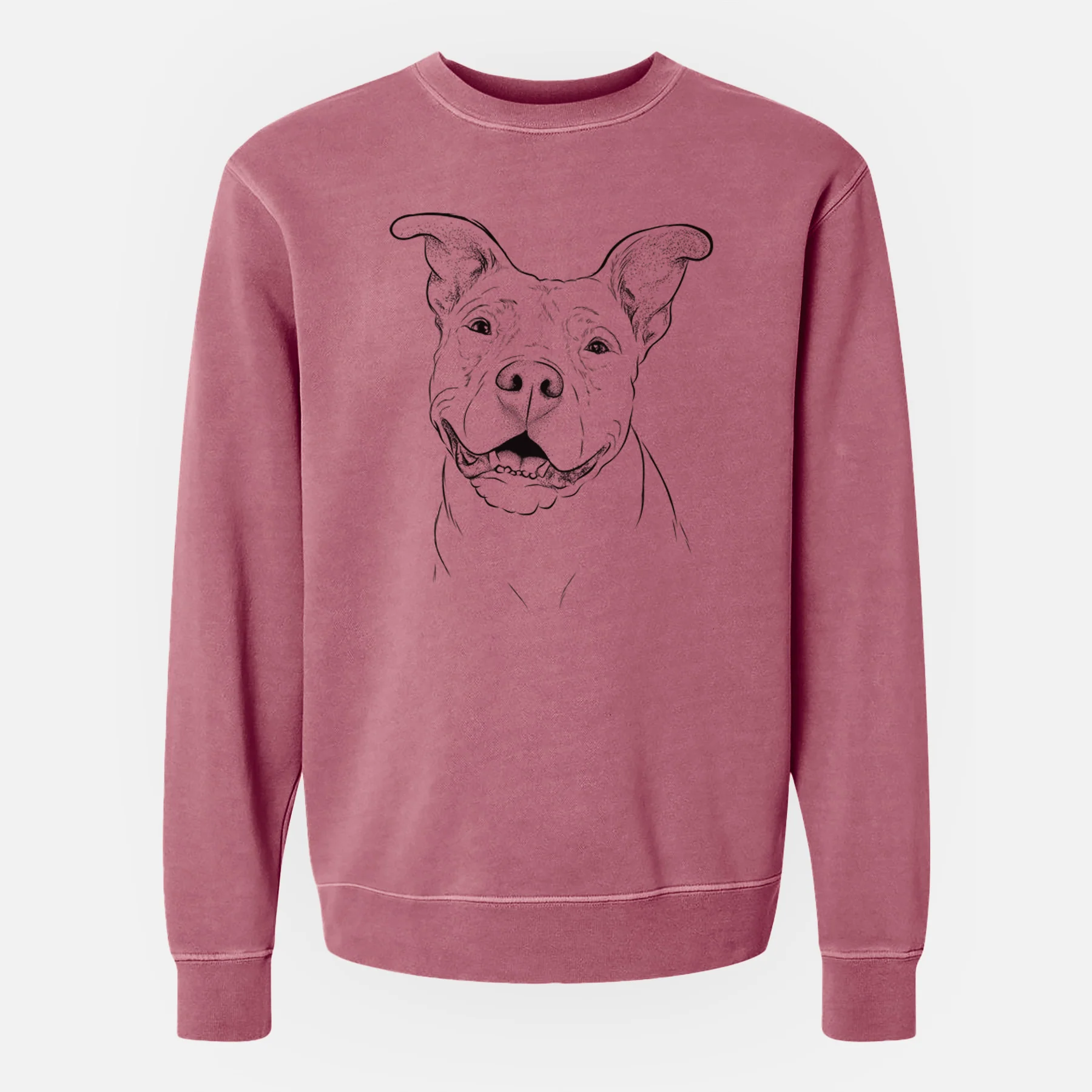 Bare Malibu the Staffordshire Terrier/Pitbull Mix - Unisex Pigment Dyed Crew Sweatshirt - Image 8
