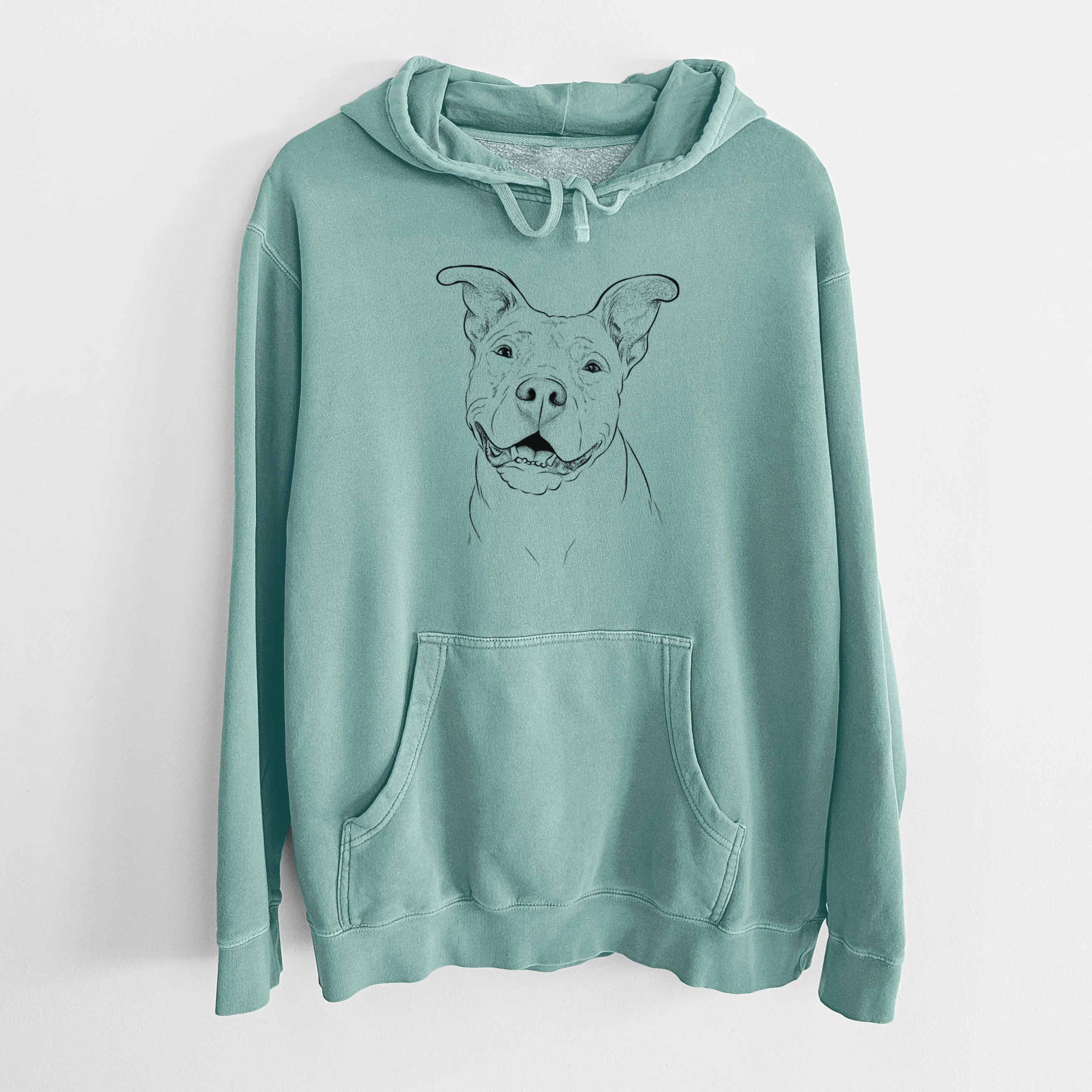Bare Malibu the Staffordshire Terrier/Pitbull Mix - Unisex Pigment Dyed Hoodie - Image 10