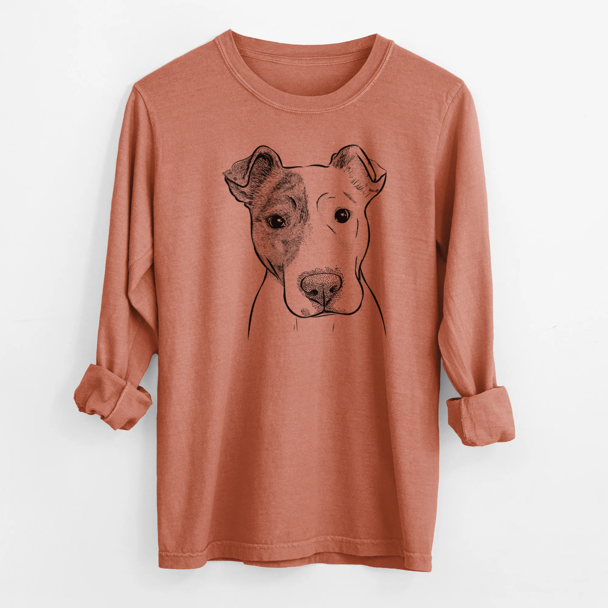 Bare Manchi the Pitbull Mix - Men's Heavyweight 100% Cotton Long Sleeve - Image 13