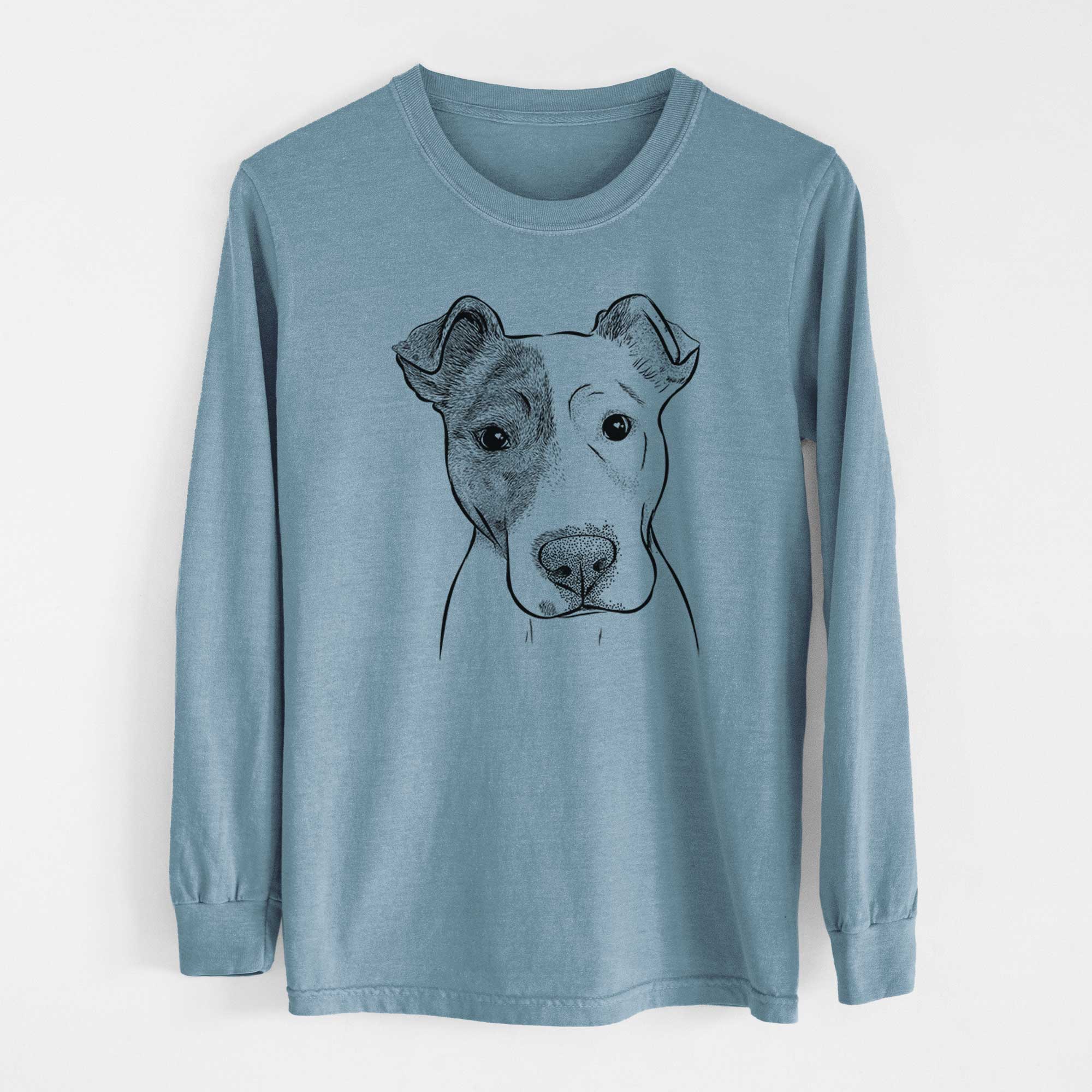 Bare Manchi the Pitbull Mix - Men's Heavyweight 100% Cotton Long Sleeve - Image 8