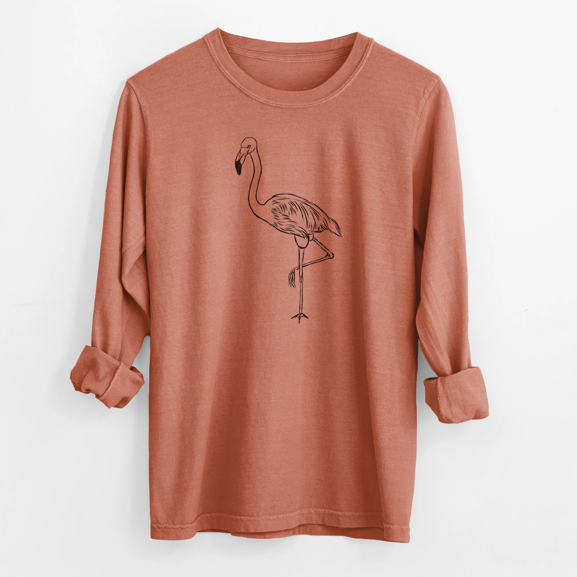 Bare Mango the Flamingo - Men's Heavyweight 100% Cotton Long Sleeve - Image 13