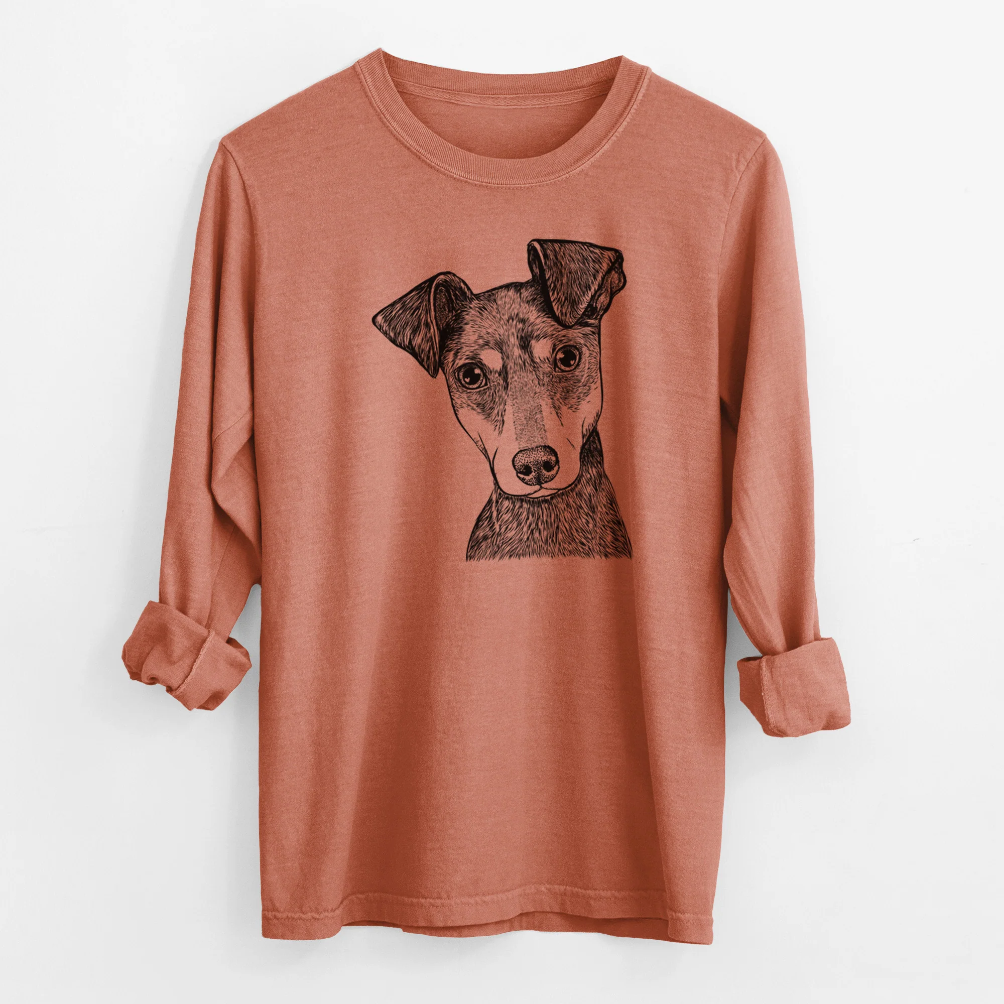 Bare Manny the Manchester Terrier - Men's Heavyweight 100% Cotton Long Sleeve - Image 13