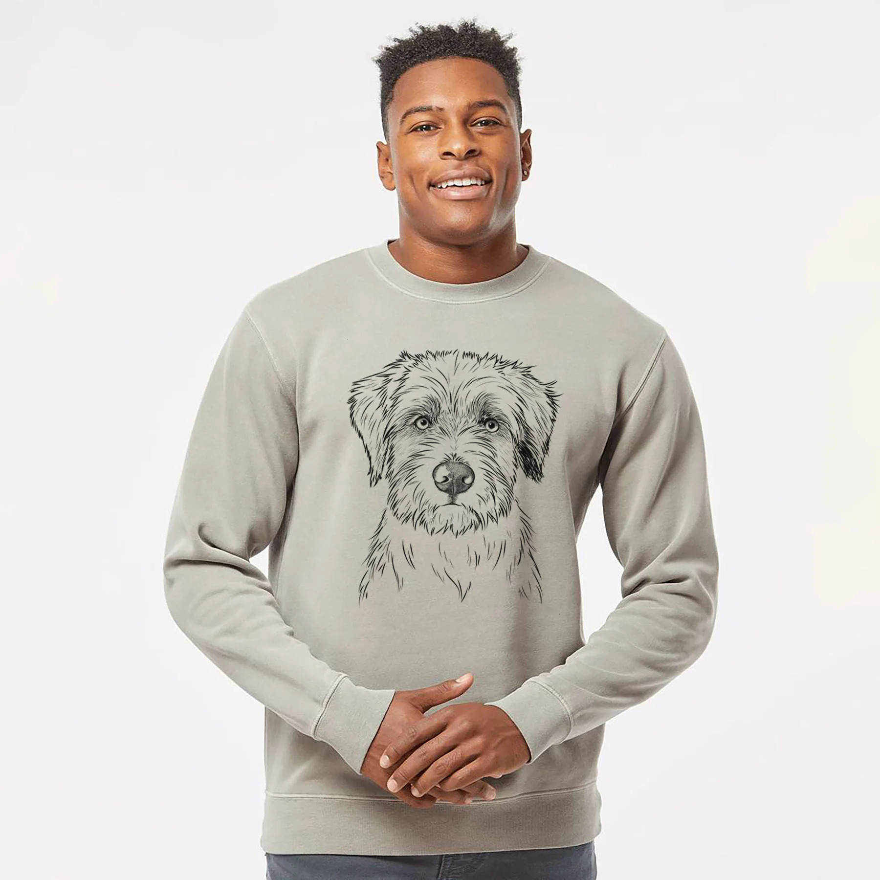 Bare Marek the Bernedoodle - Unisex Pigment Dyed Crew Sweatshirt - Image 4