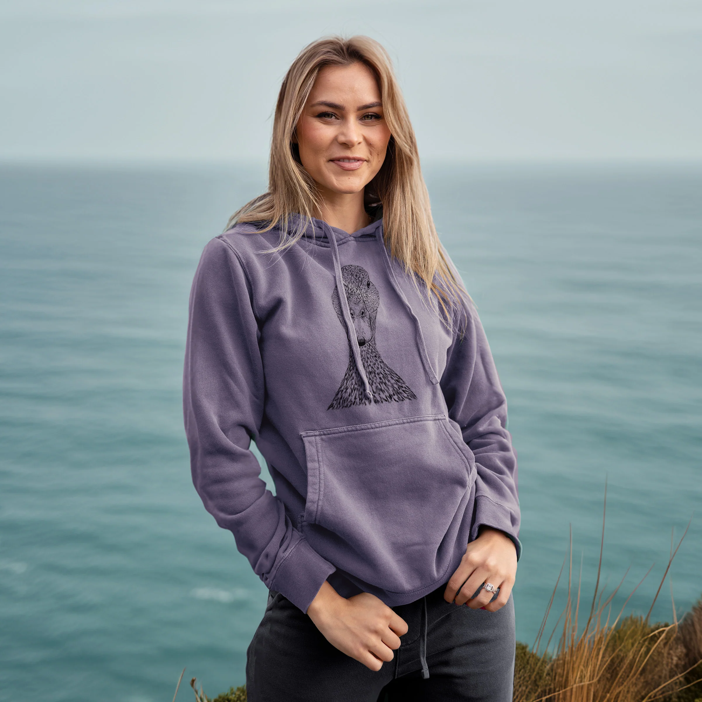 Bare Marge the Mallard Duck - Unisex Pigment Dyed Hoodie - Image 4