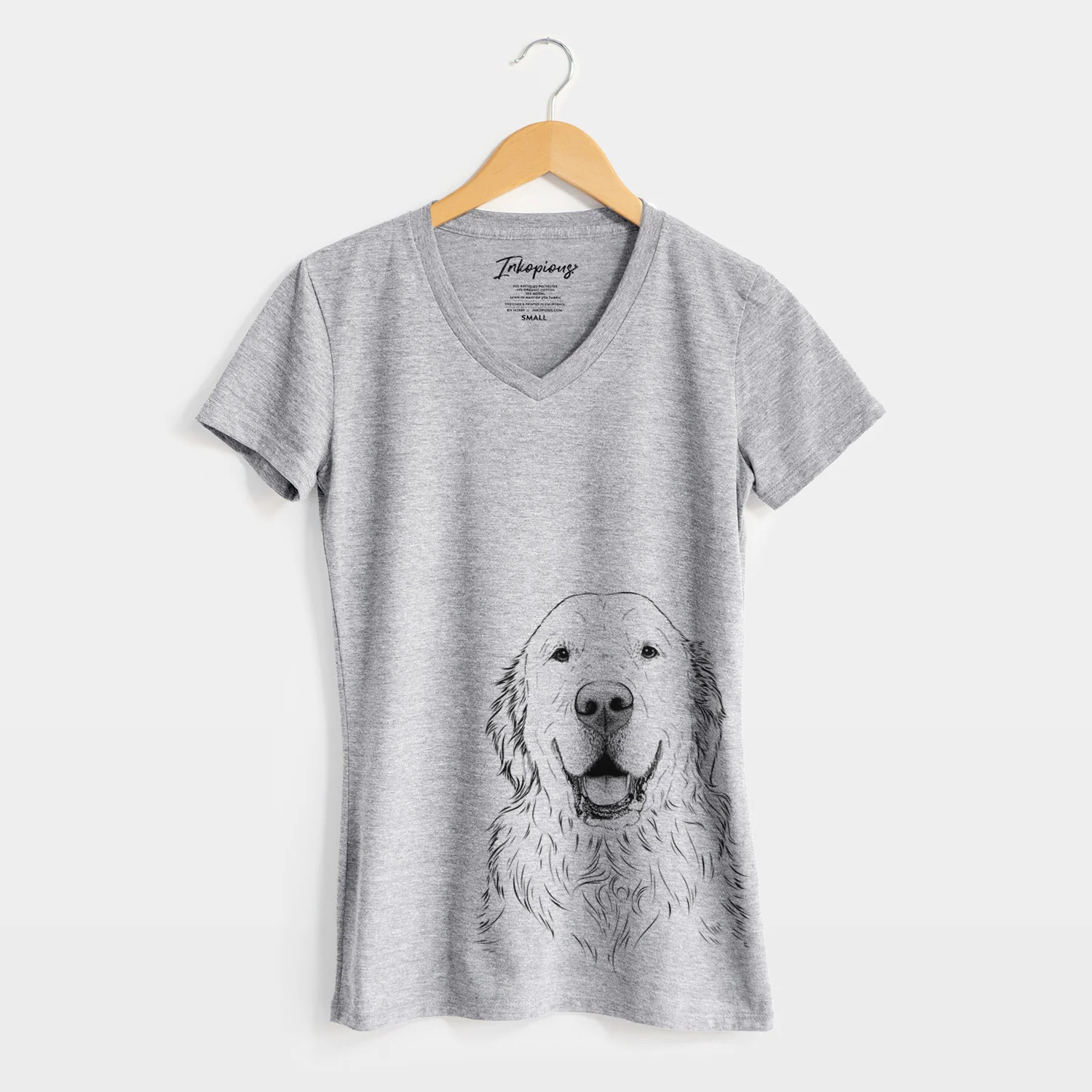 Bare Maximus the Golden Retriever - Women's V-neck Shirt - Image 5