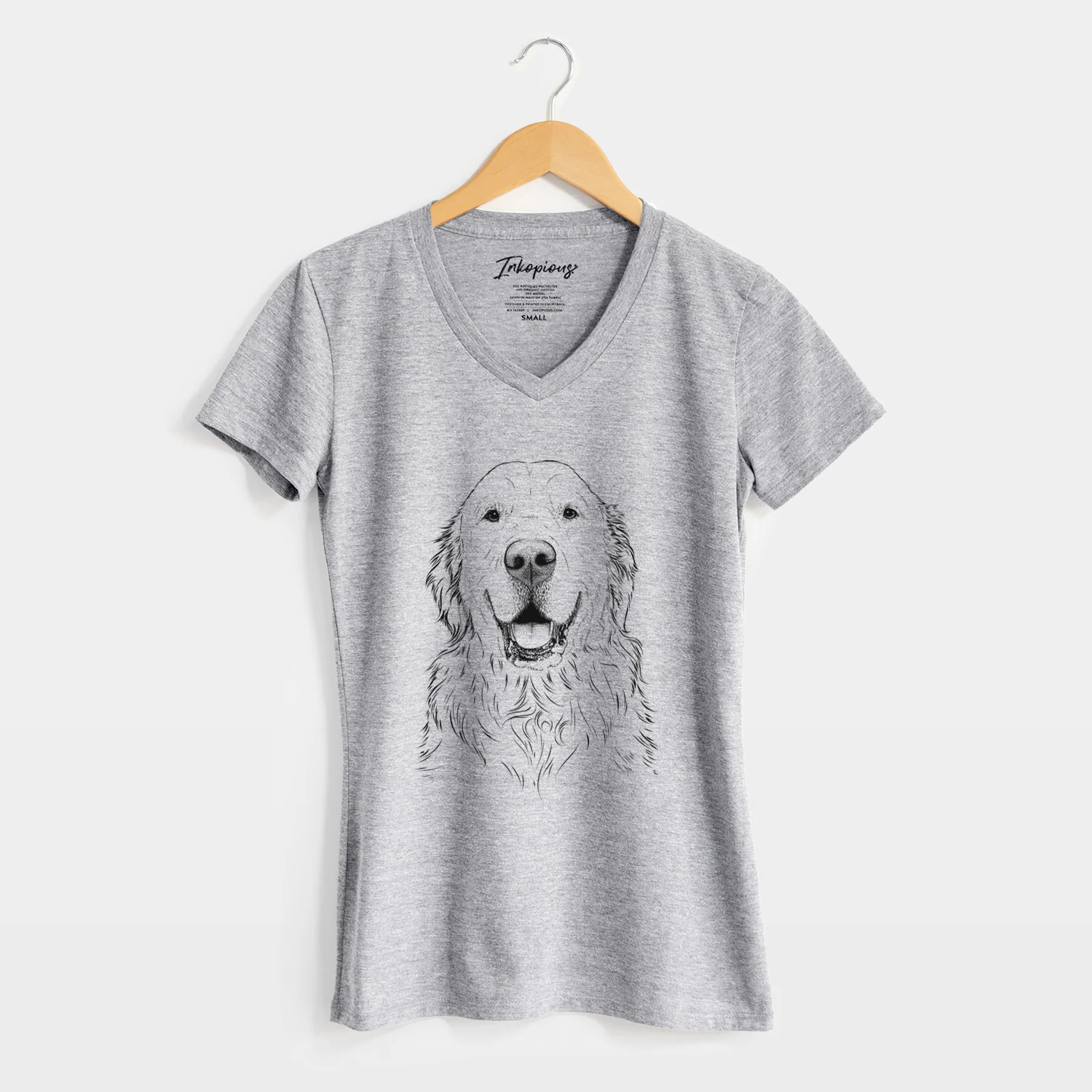 Bare Maximus the Golden Retriever - Women's V-neck Shirt - Image 8
