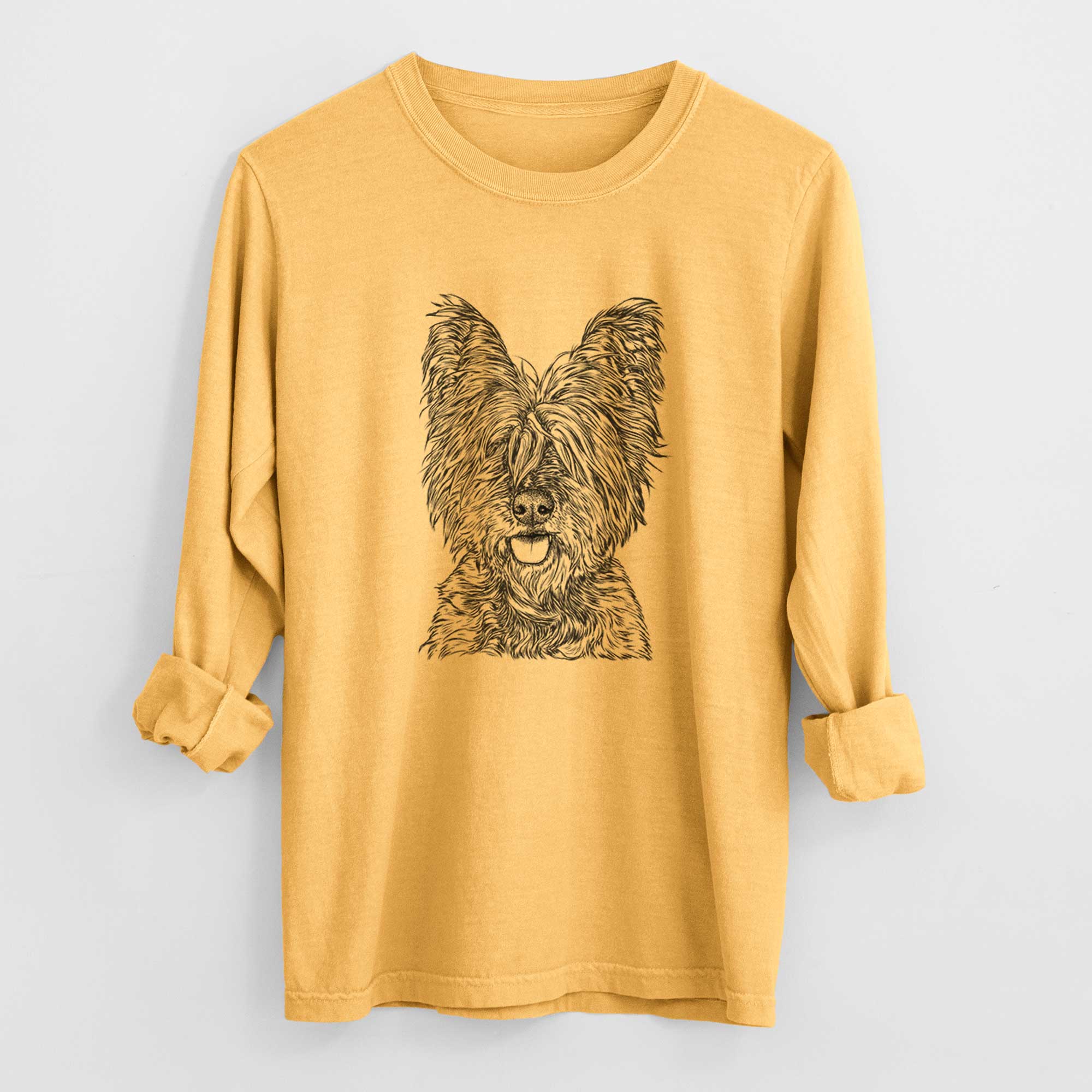 Bare McDuff the Cairn Terrier - Men's Heavyweight 100% Cotton Long Sleeve - Image 3