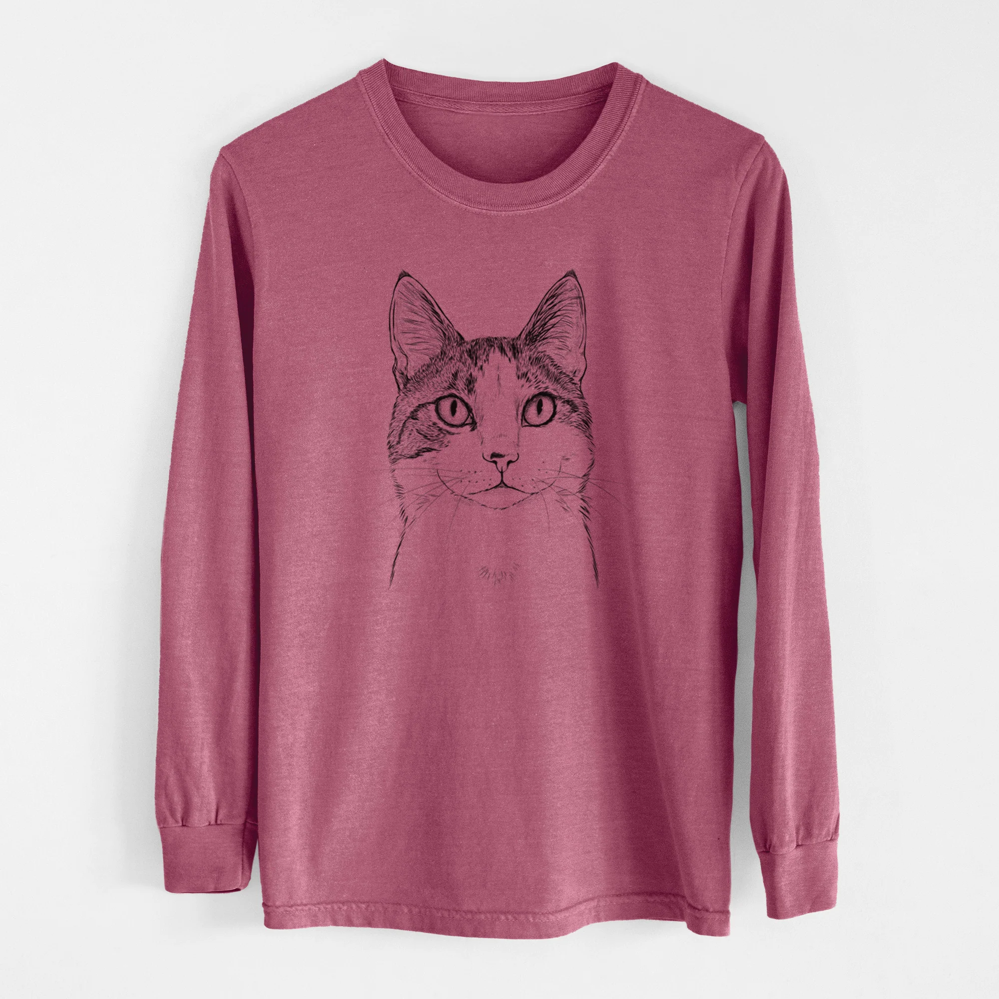 Bare Mini Griffin the Domestic Shorthair Cat - Men's Heavyweight 100% Cotton Long Sleeve - Image 10
