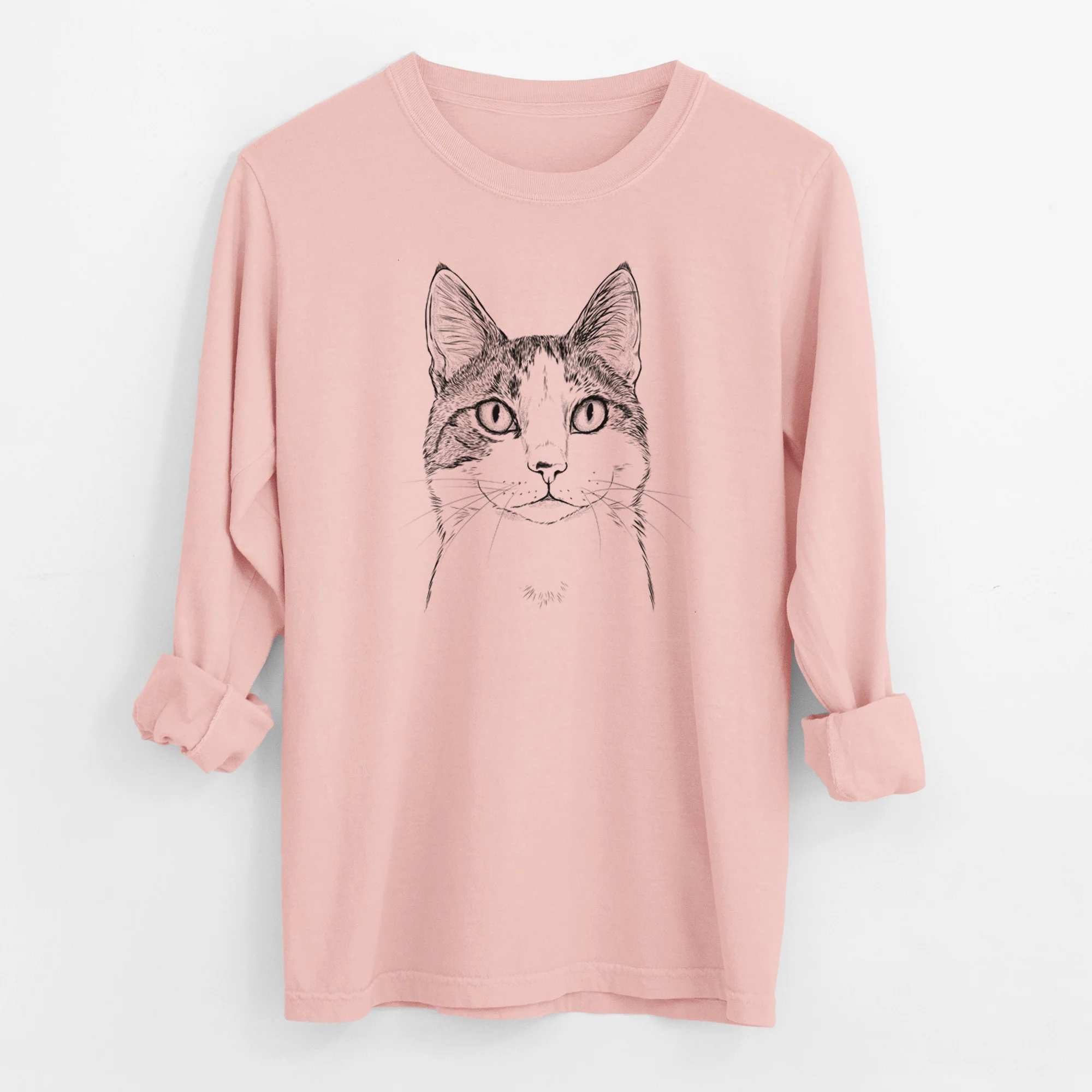 Bare Mini Griffin the Domestic Shorthair Cat - Men's Heavyweight 100% Cotton Long Sleeve - Image 11