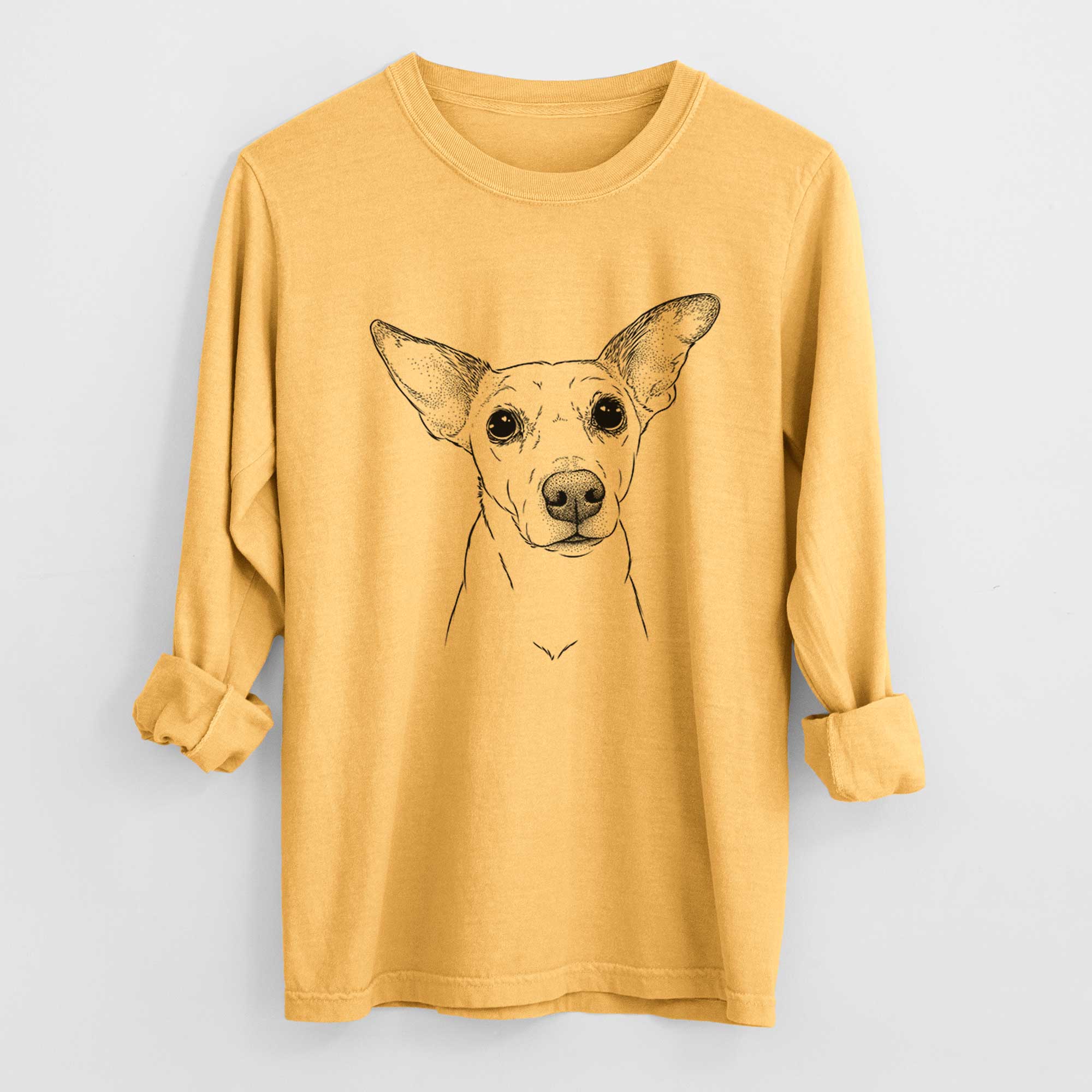 Bare Molly the Jack Russell Terrier - Men's Heavyweight 100% Cotton Long Sleeve - Image 3