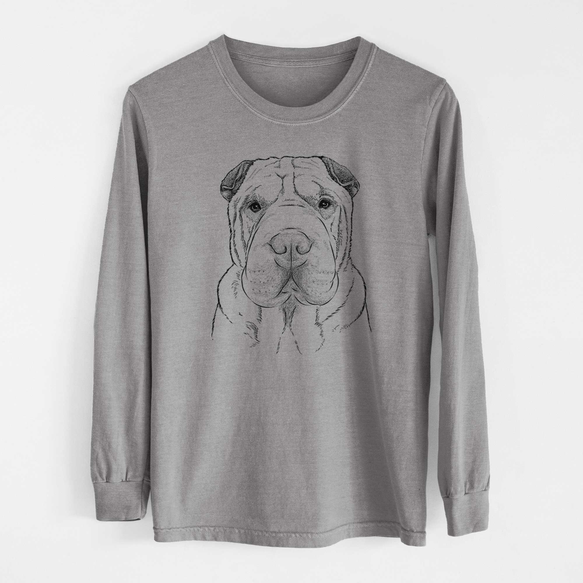 Bare Moomers the Shar Pei - Men's Heavyweight 100% Cotton Long Sleeve - Image 7