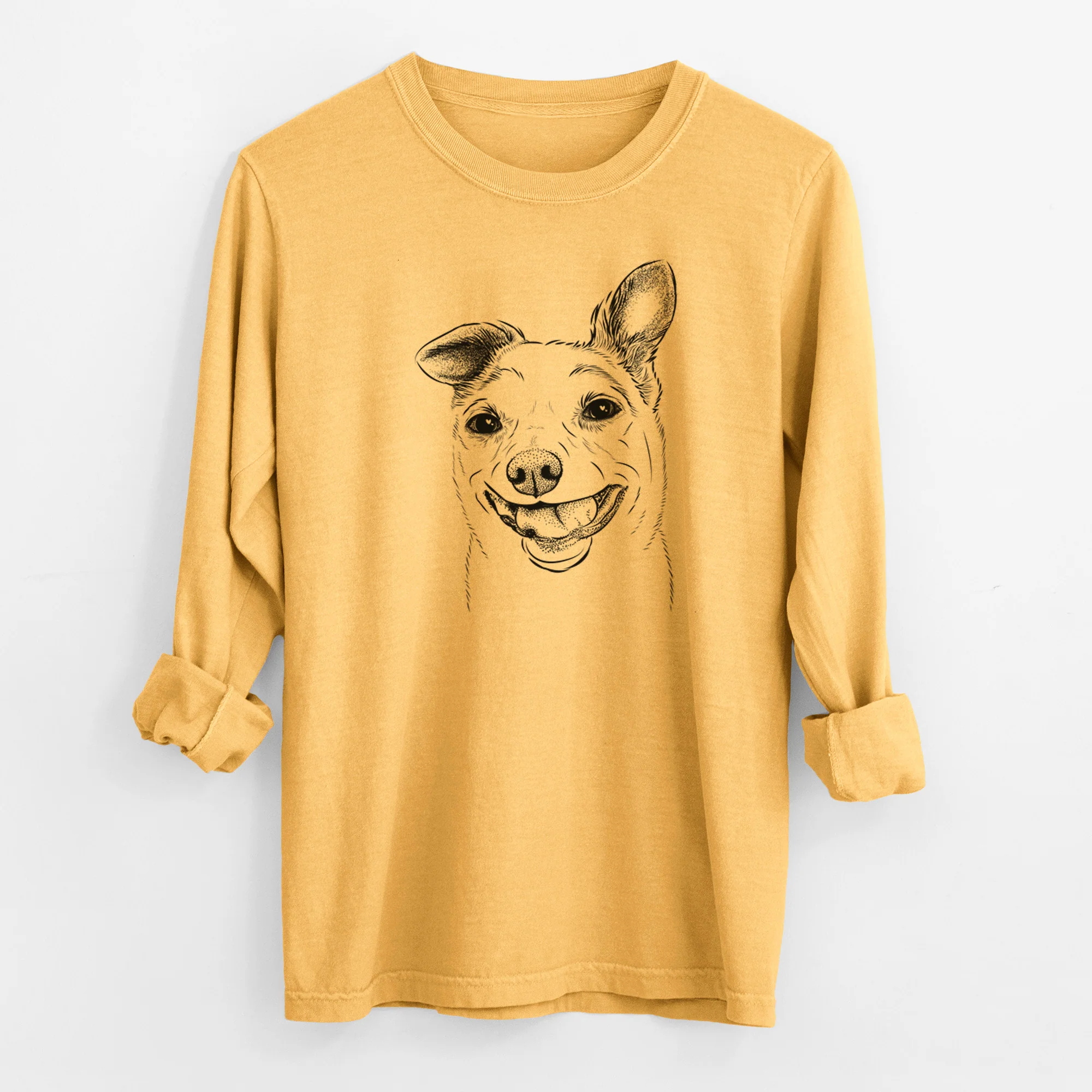 Bare Mortimer the Mixed Breed - Men's Heavyweight 100% Cotton Long Sleeve - Image 3