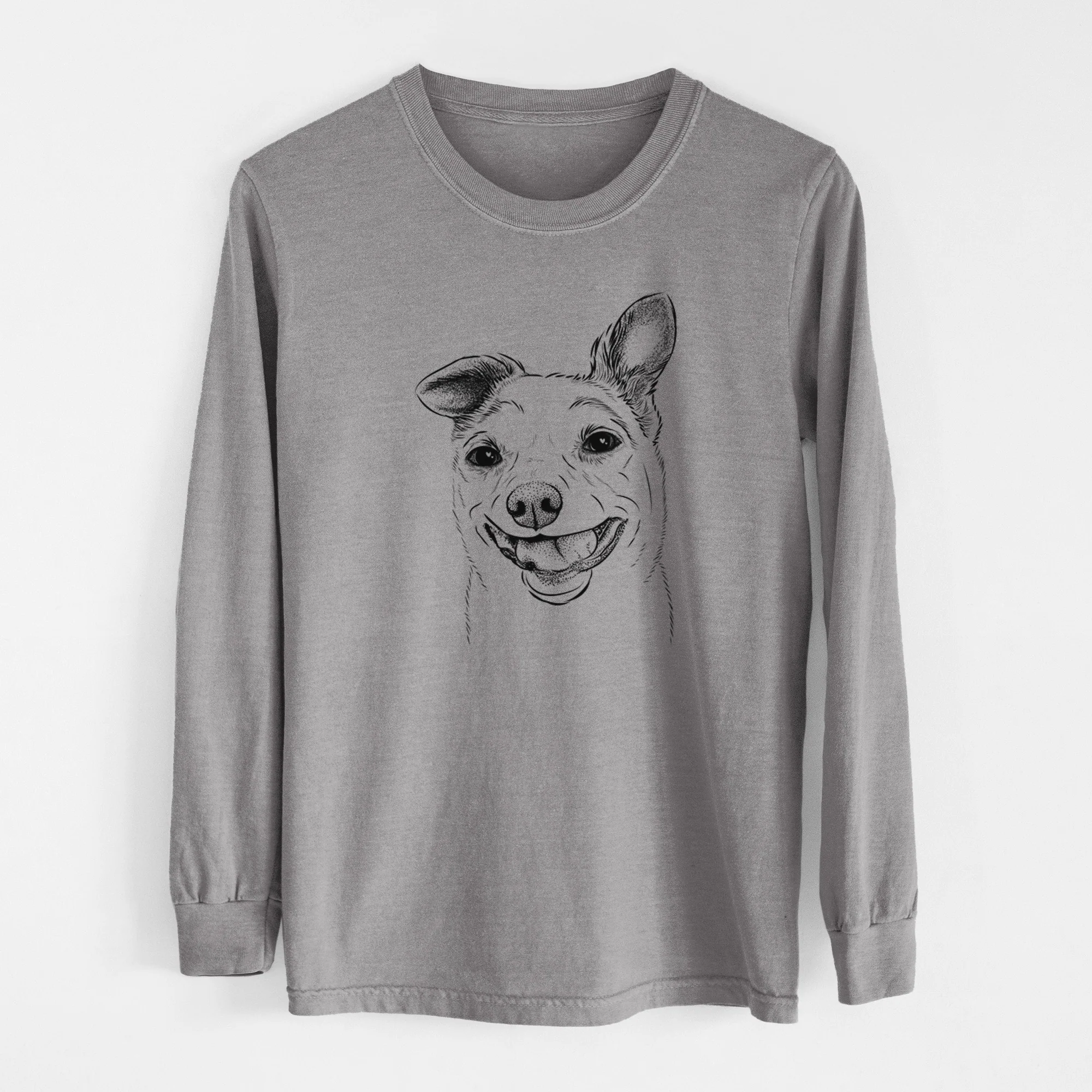 Bare Mortimer the Mixed Breed - Men's Heavyweight 100% Cotton Long Sleeve - Image 6