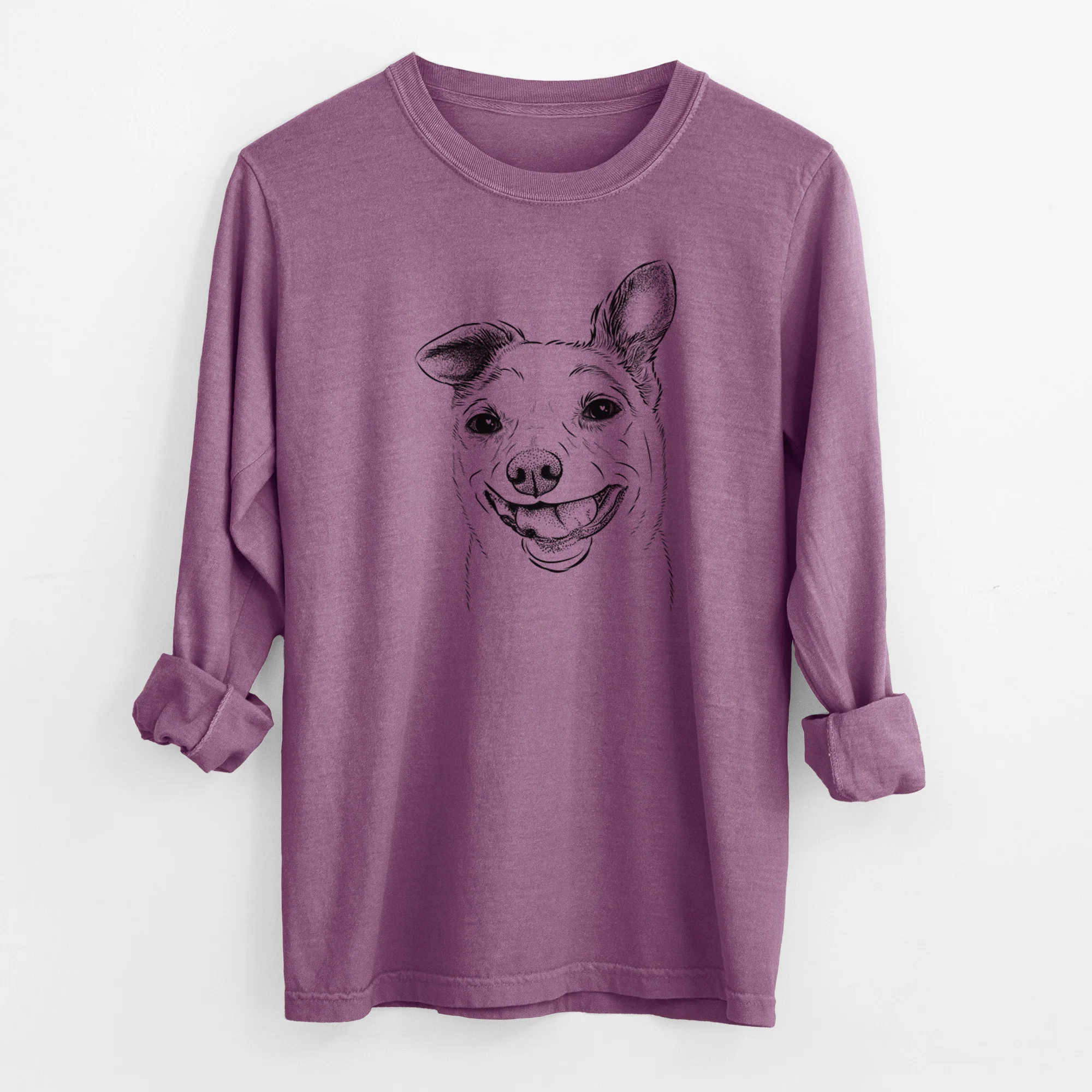 Bare Mortimer the Mixed Breed - Men's Heavyweight 100% Cotton Long Sleeve - Image 8