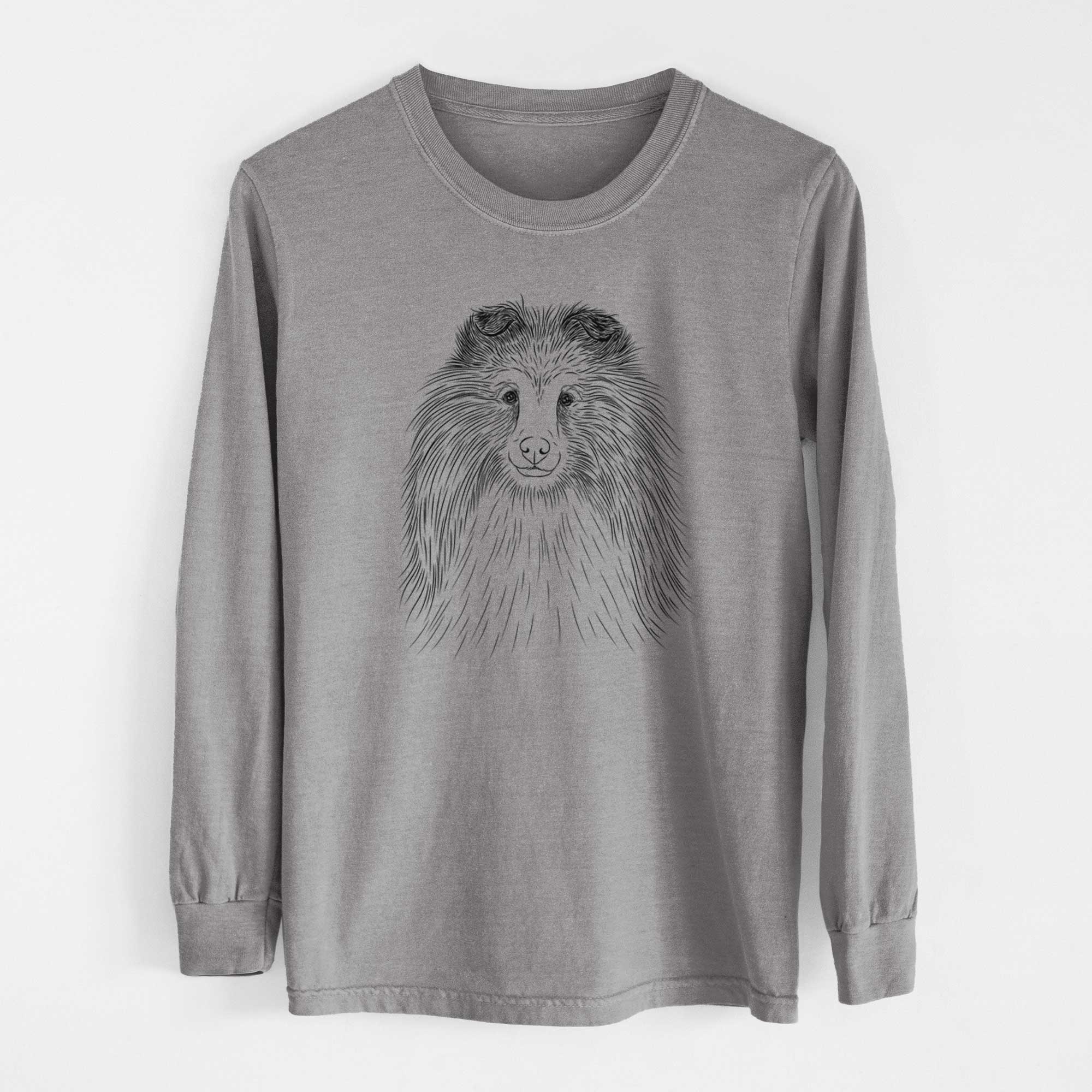 Bare Moxie the Shetland Sheepdog - Men's Heavyweight 100% Cotton Long Sleeve - Image 7