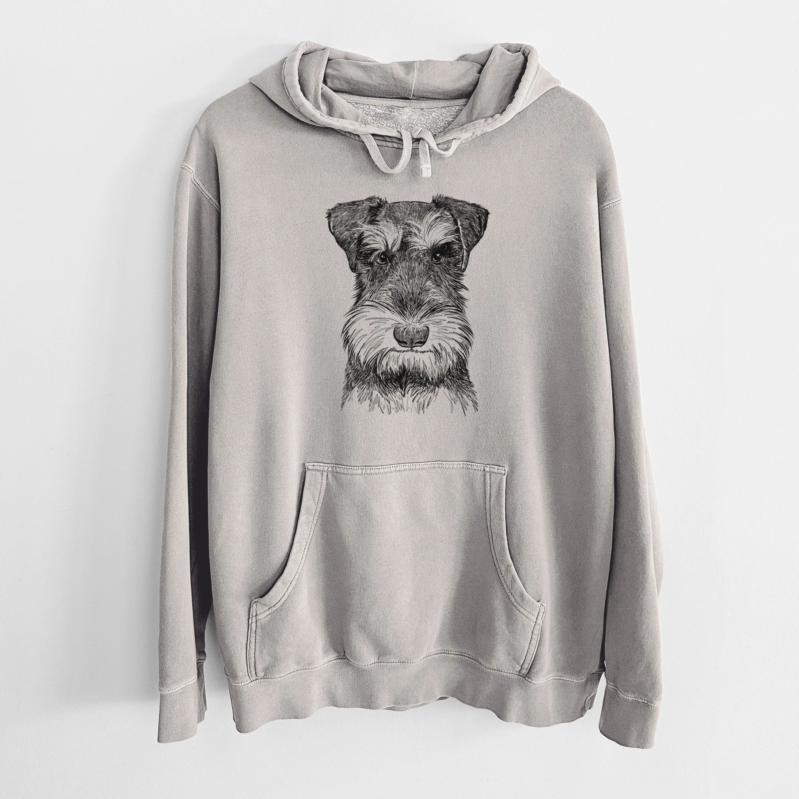 Bare Murphy the Mini Schnauzer - Unisex Pigment Dyed Hoodie - Image 5