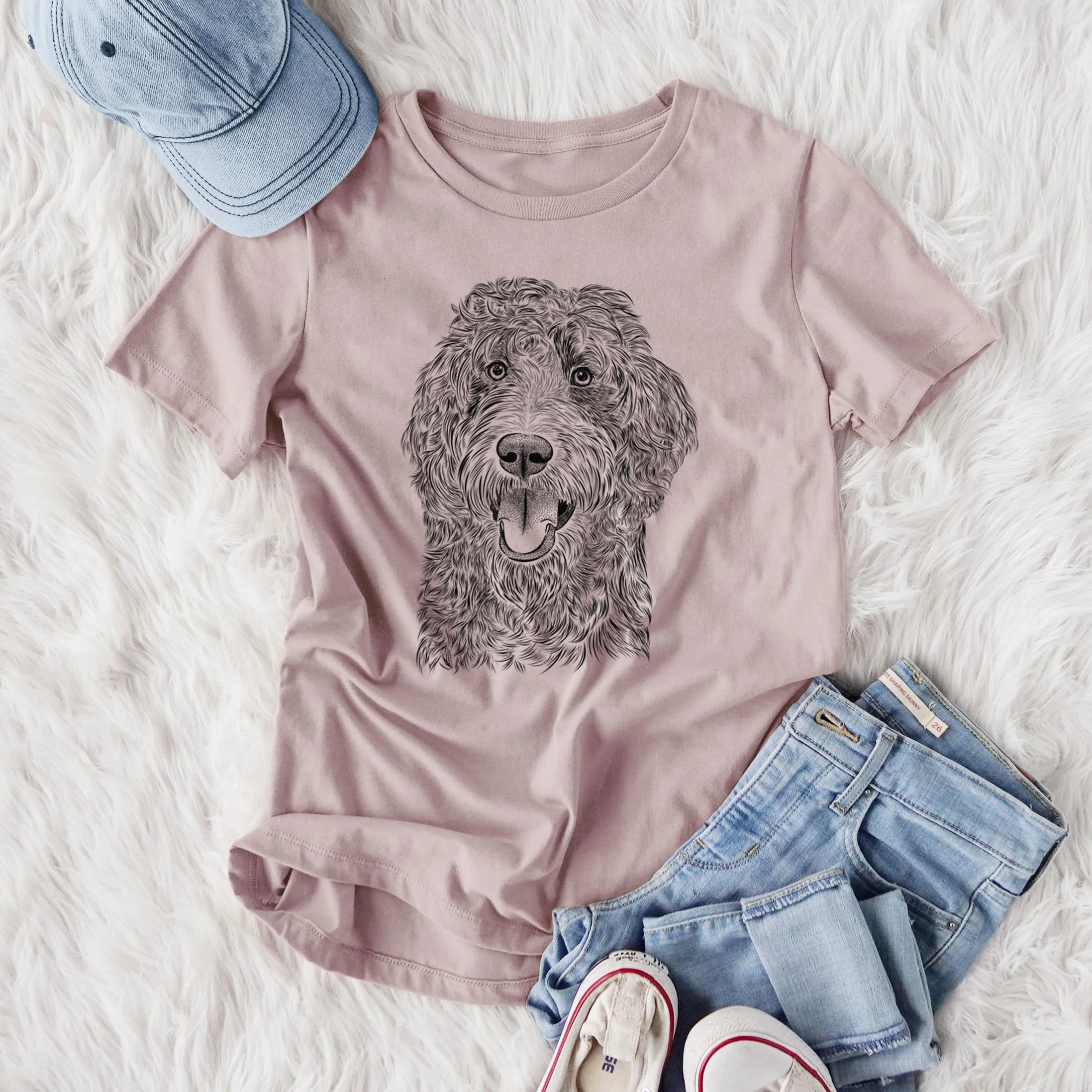 Bare Murr Dog the Labradoodle - Women's Lightweight Relaxed Fit 100% Cotton Crewneck - Image 4