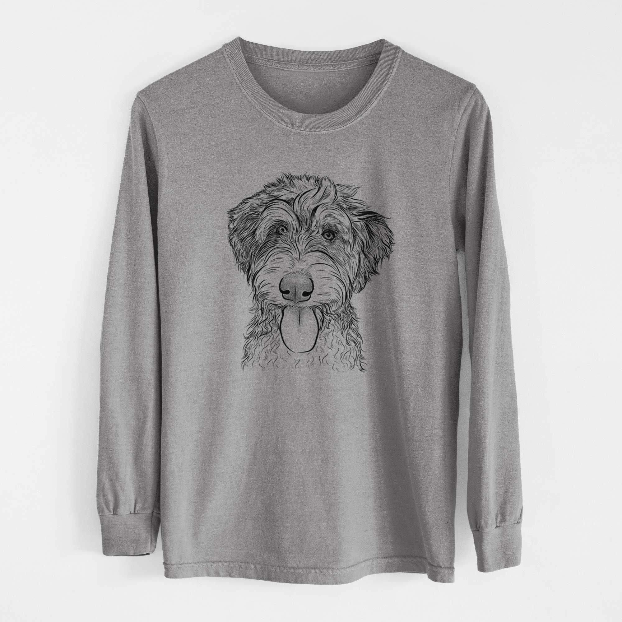 Bare Myrtle Mae the Aussiedoodle - Men's Heavyweight 100% Cotton Long Sleeve - Image 7