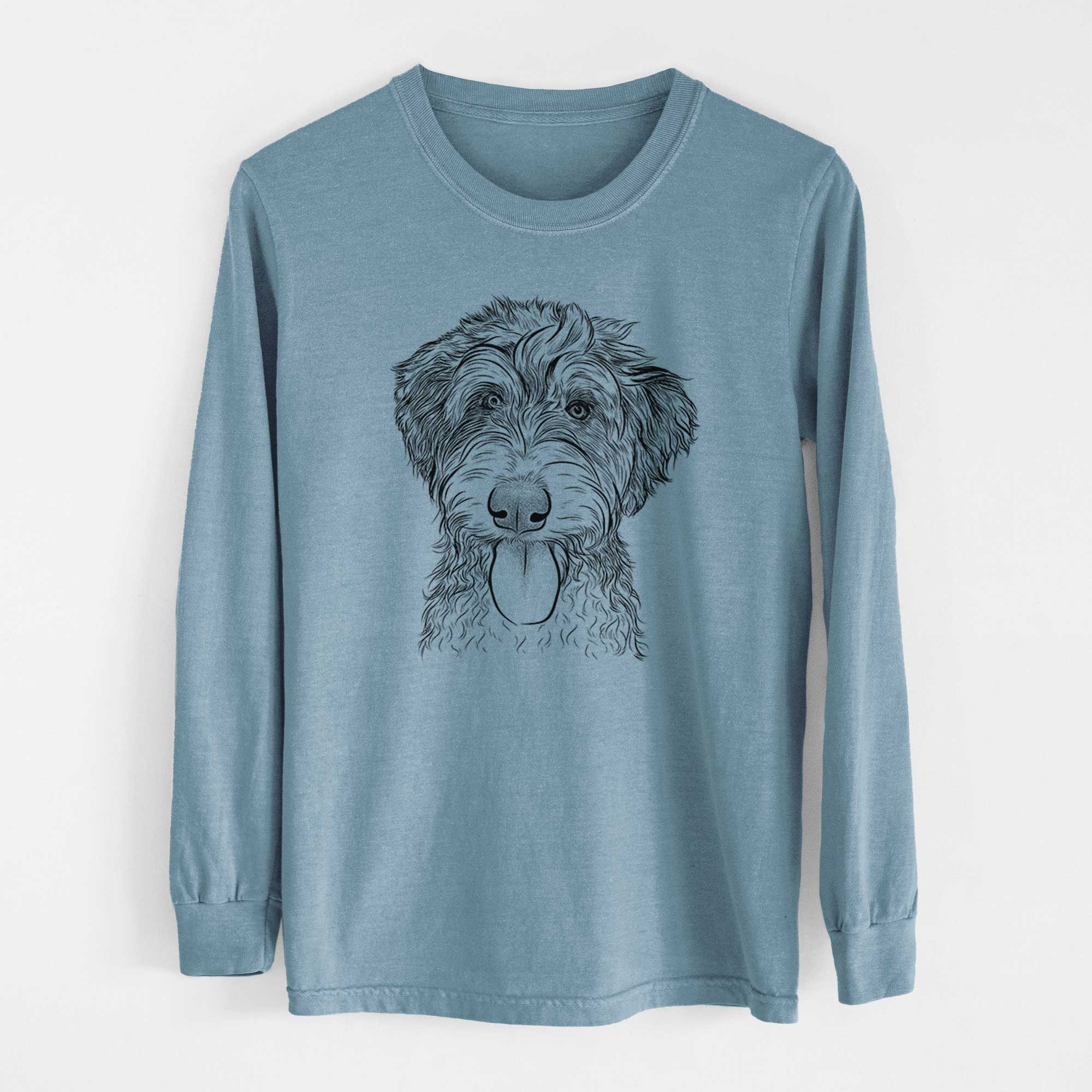 Bare Myrtle Mae the Aussiedoodle - Men's Heavyweight 100% Cotton Long Sleeve - Image 8