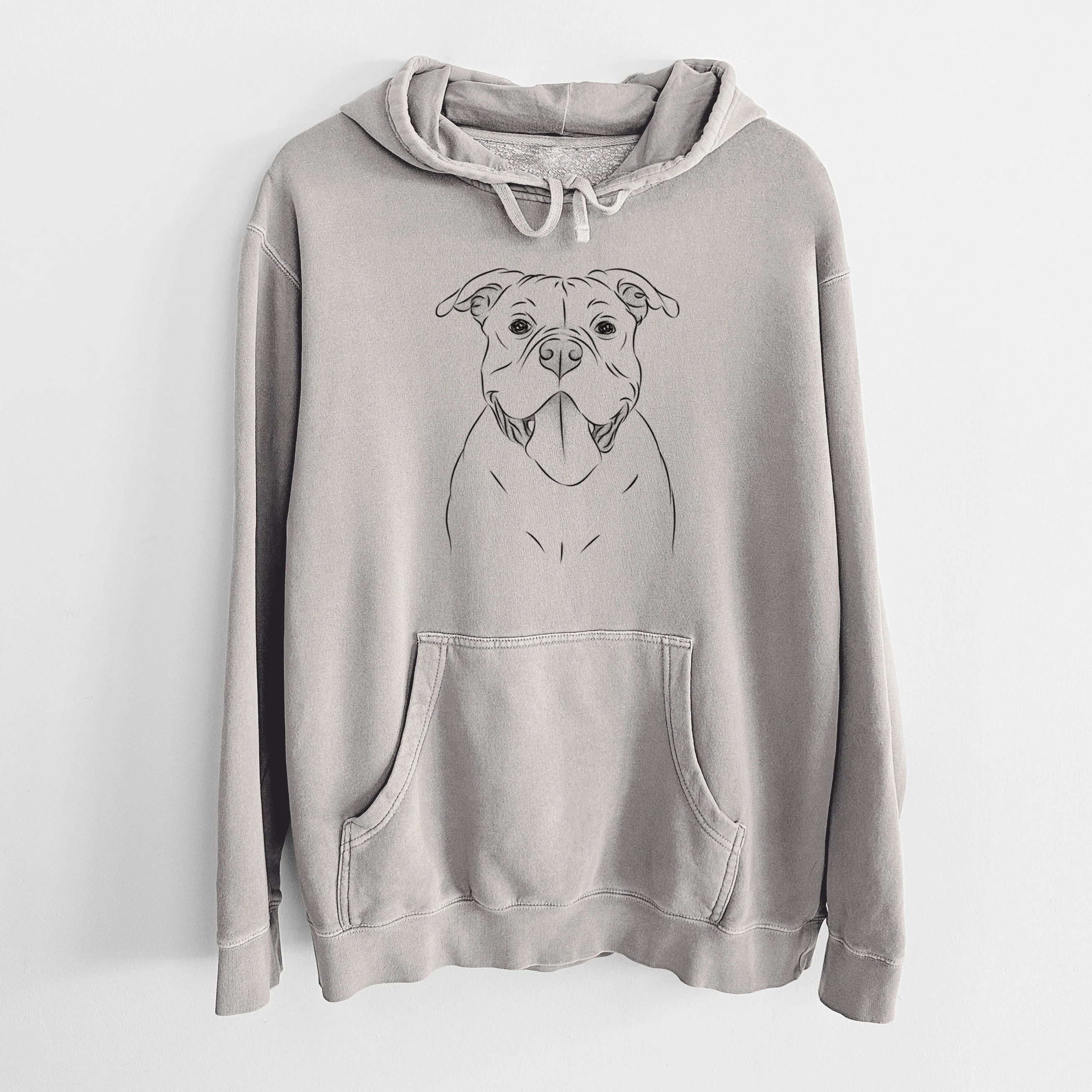Bare Nacho the American Bully - Unisex Pigment Dyed Hoodie - Image 5