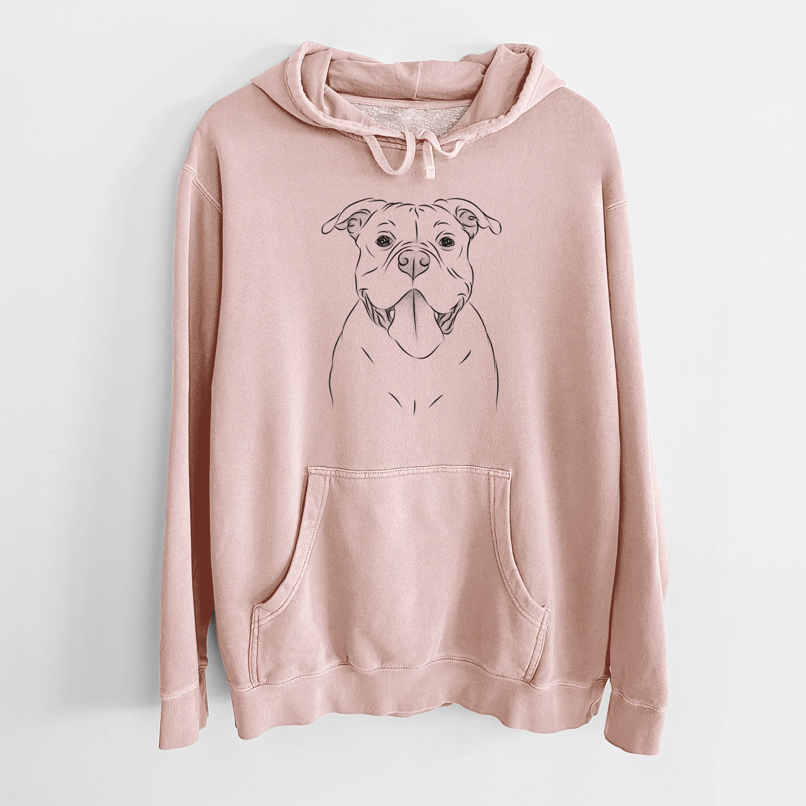 Bare Nacho the American Bully - Unisex Pigment Dyed Hoodie - Image 6