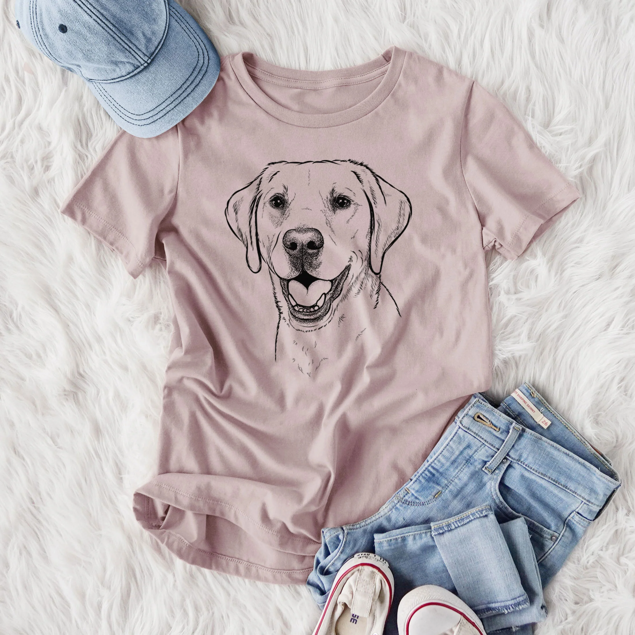 Bare Nate the Labrador Retriever - Women's Lightweight Relaxed Fit 100% Cotton Crewneck - Image 4
