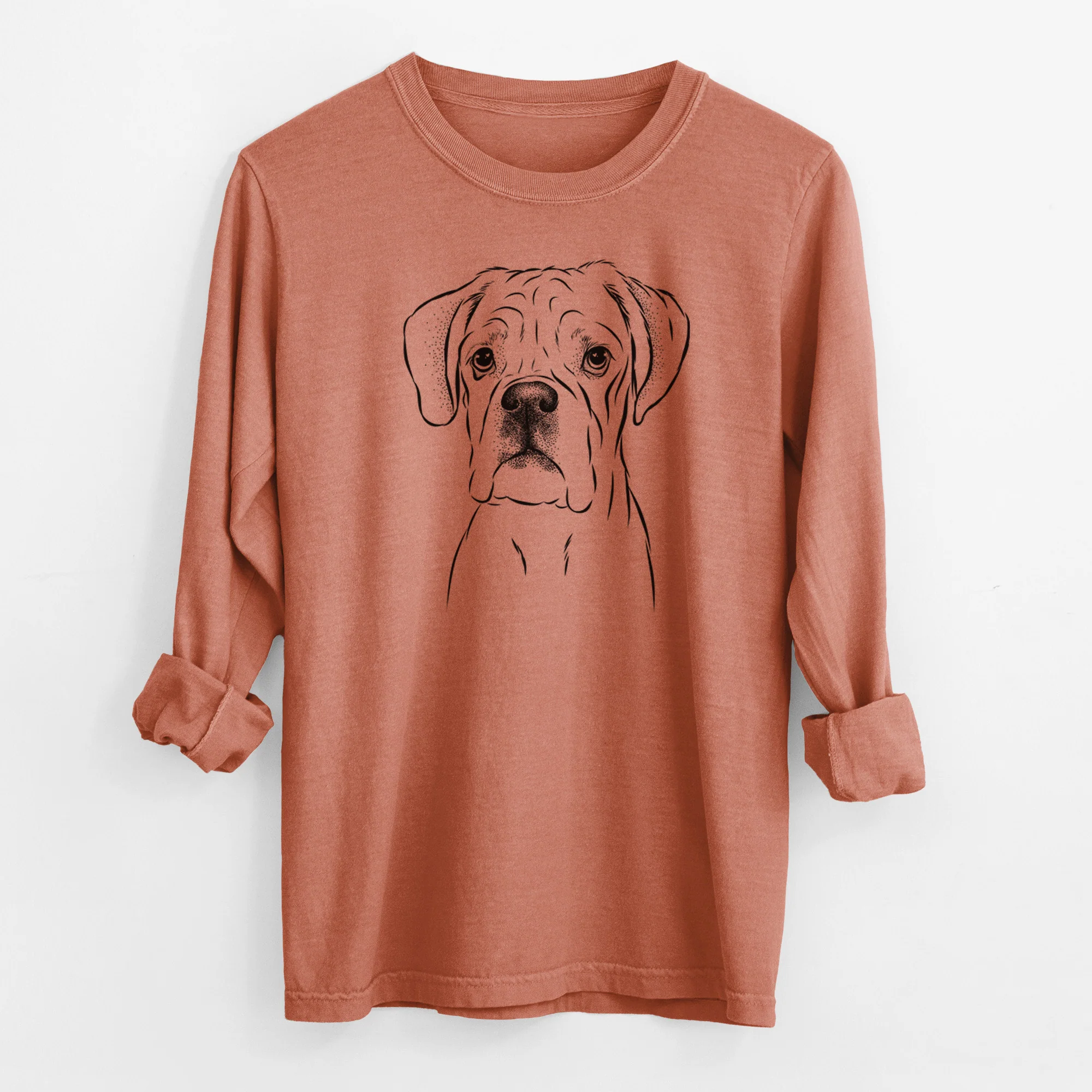 Bare Nelly the Boxer - Men's Heavyweight 100% Cotton Long Sleeve - Image 13