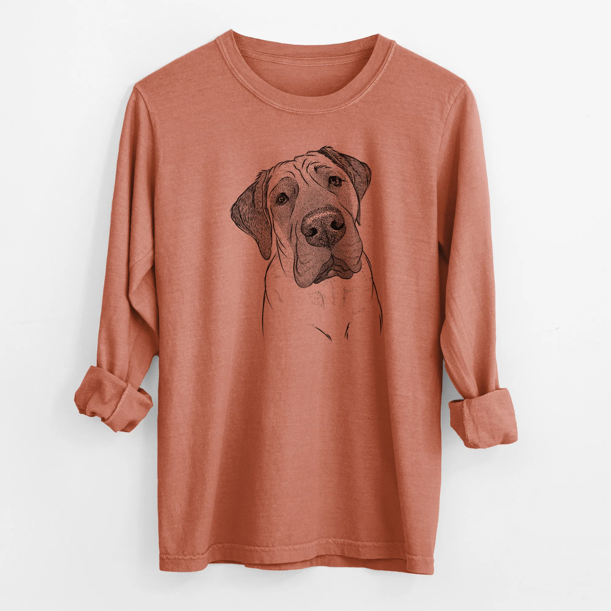 Bare Nutterbutter the English Mastiff - Men's Heavyweight 100% Cotton Long Sleeve - Image 13