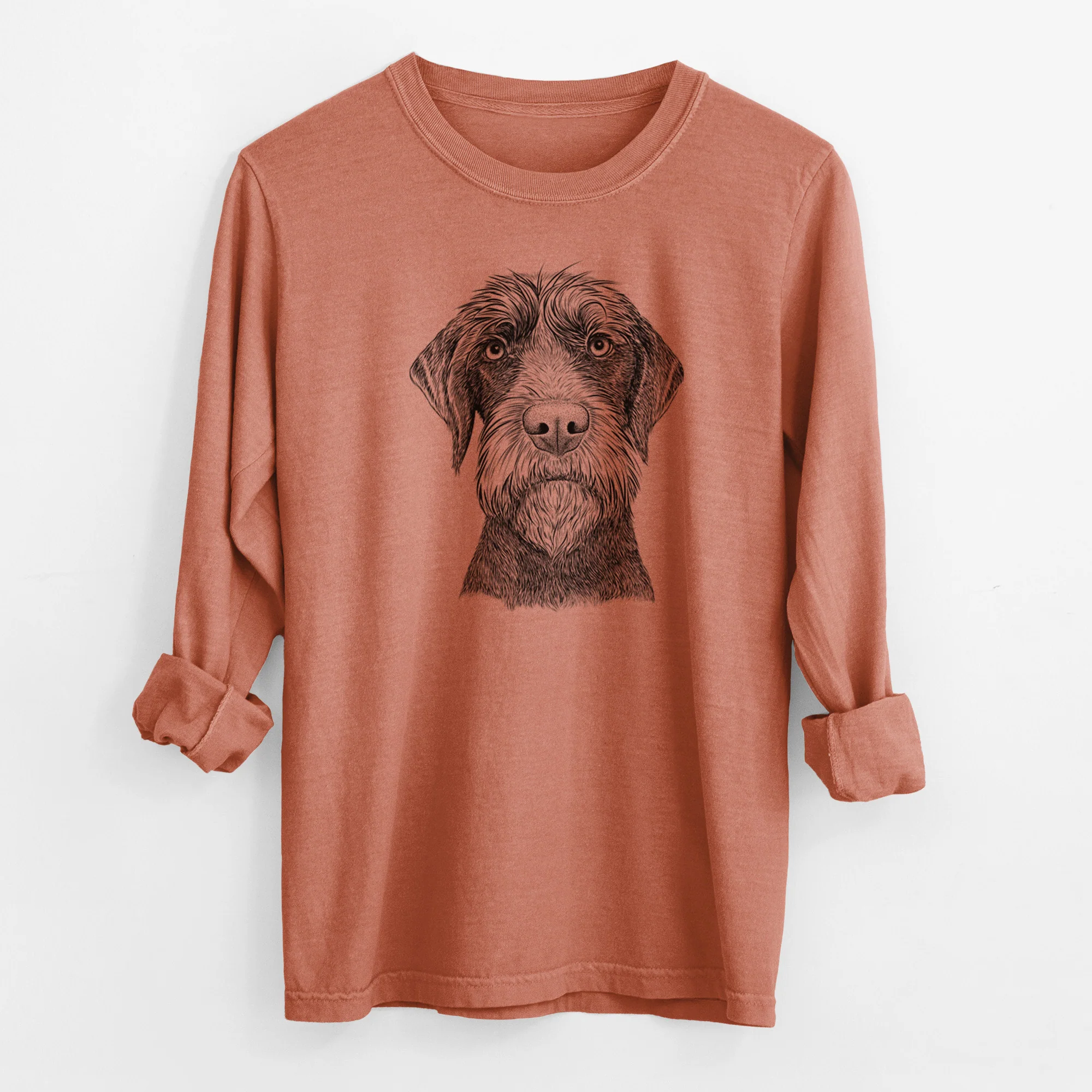 Bare Oakley the Pudelpointer - Men's Heavyweight 100% Cotton Long Sleeve - Image 13