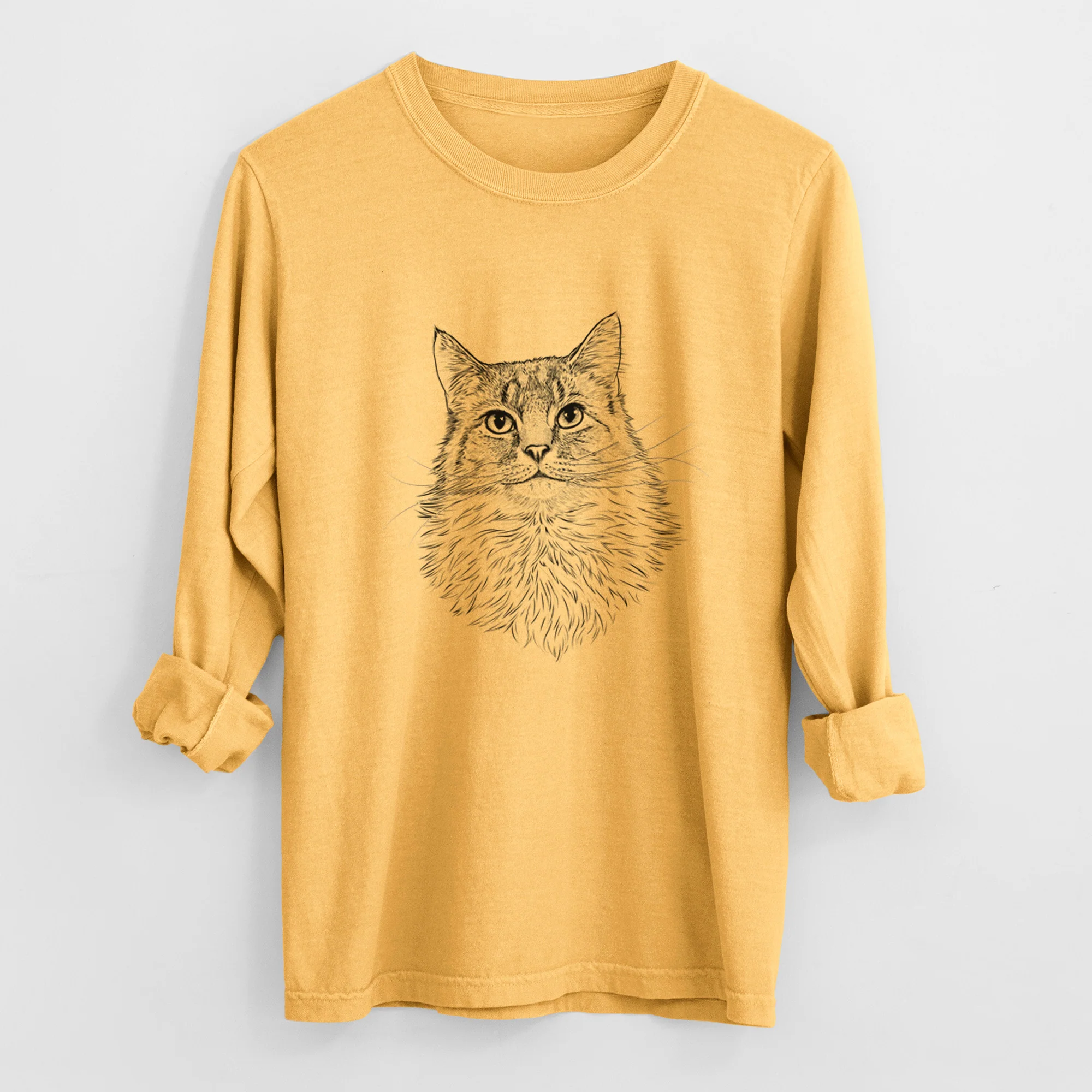 Bare Olive the Cat - Heavyweight 100% Cotton Long Sleeve - Image 2