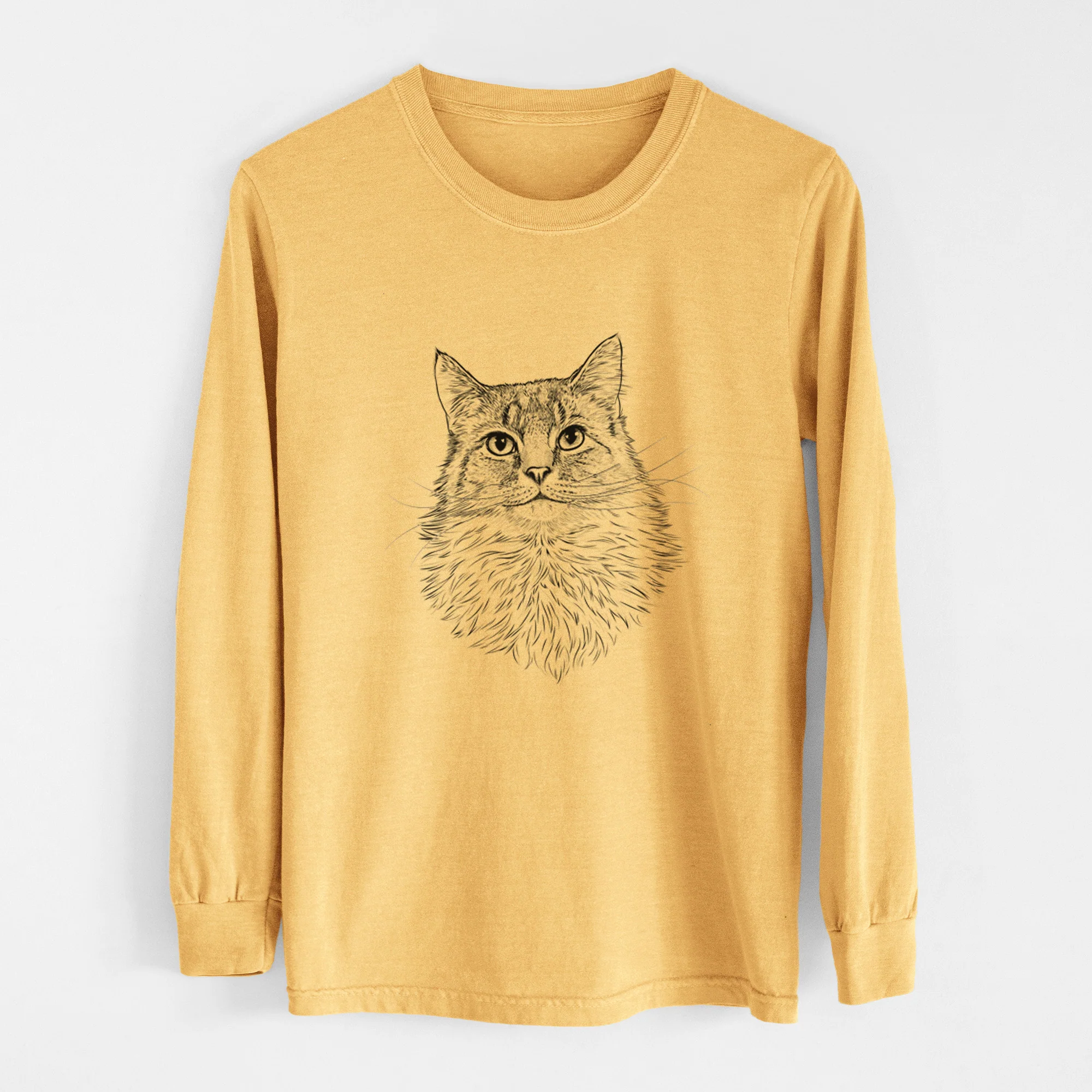 Bare Olive the Cat - Heavyweight 100% Cotton Long Sleeve - Image 6
